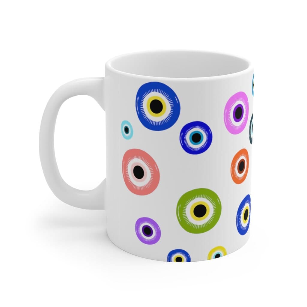 Evil eye mug, Evil eye coffee mug, colorful evil eye, mal de ojo mug, cute coffee cup, gift idea, christmas gift - image 4