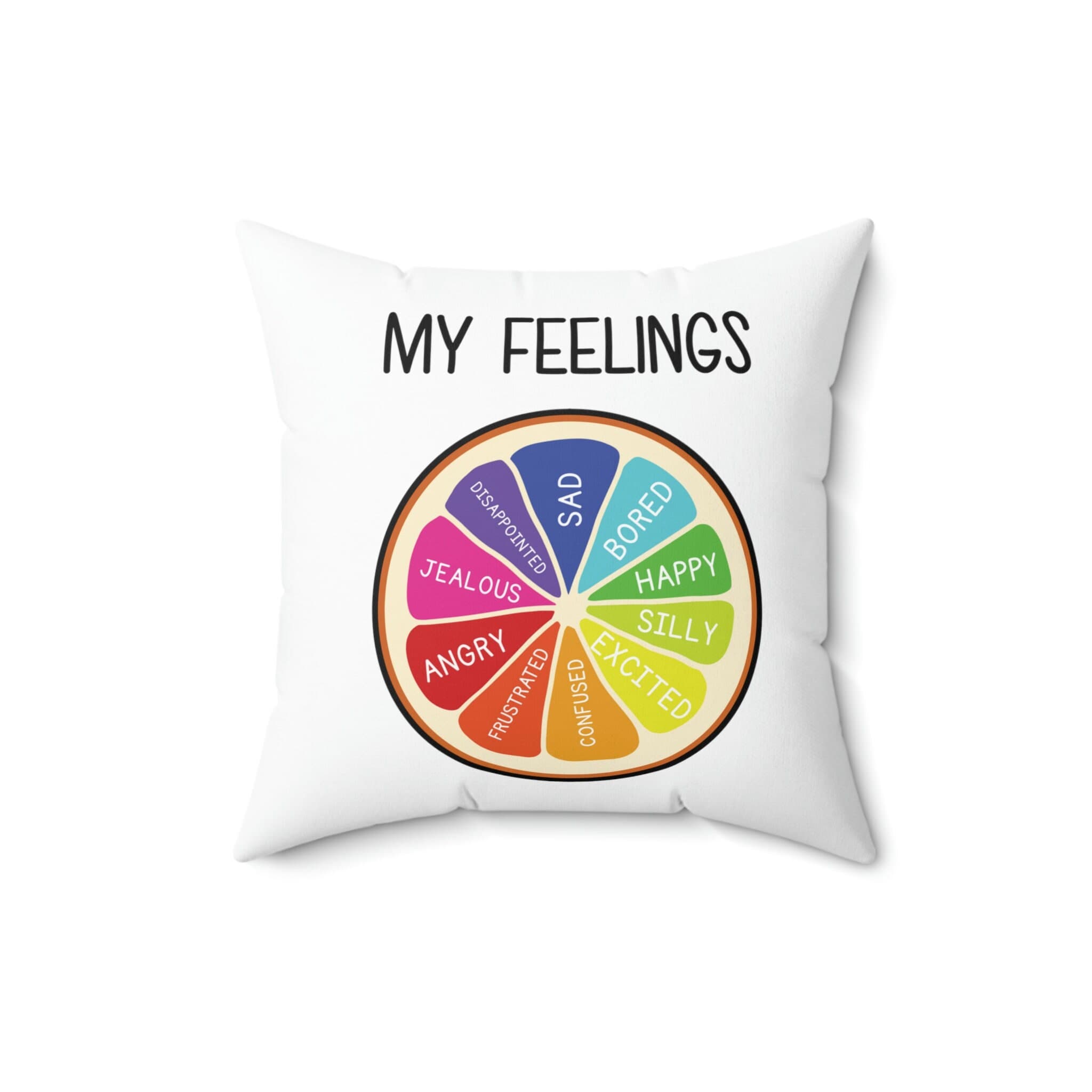 Feelings Chart Pillow, Kids Emotions wheel pillow, My feelings pillow, therapy office decor, psychologist office, feelings wheel pillow, - image 4