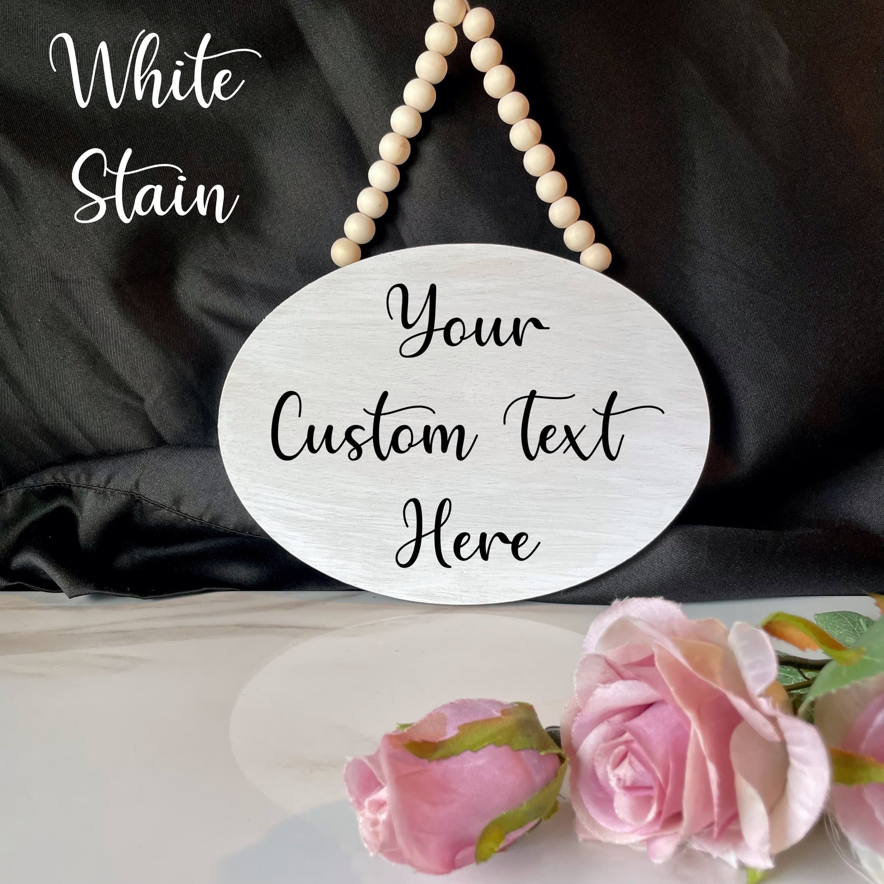 Hanging Custom sign, reversible sign, personalized sign, door hanger wall decor home wall decor, double sided custom quote sign, small oval - image 4