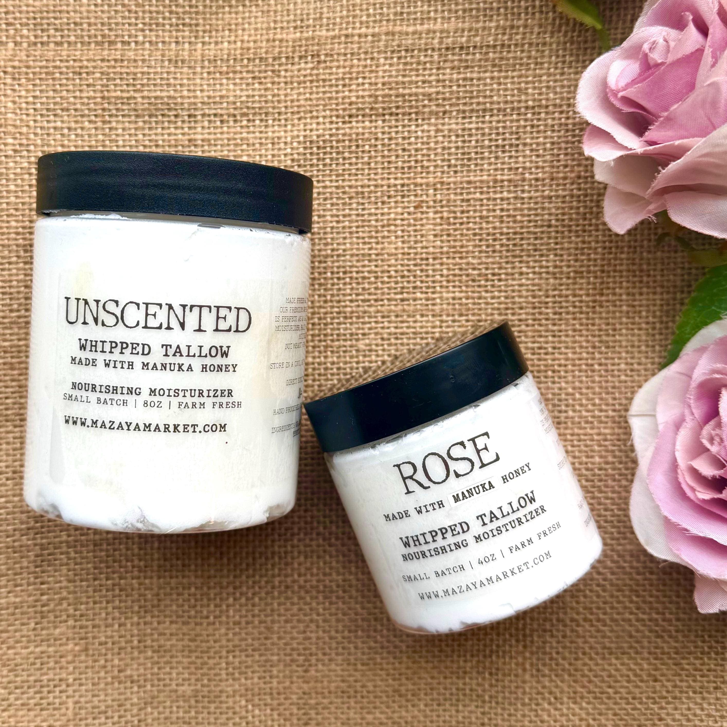 Halal Whipped Tallow Moisturizer, made with Manuka Honey, Tallow for men, halal grass fed beef tallow cream natural skin care moisturizer