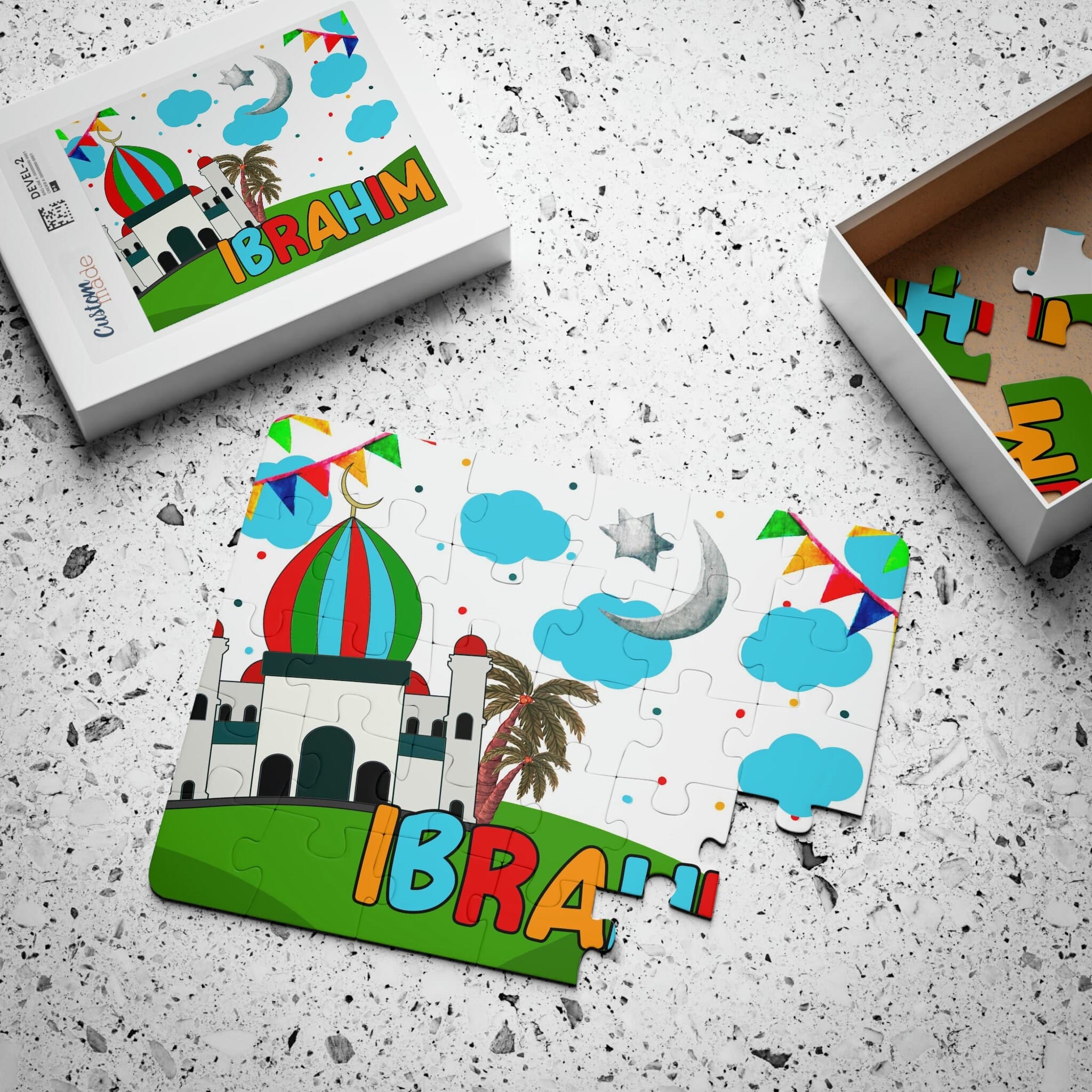 Personalized Eid gift for kids, Custom Puzzle, Kids Name Puzzle, Custom Toddler Puzzle, Ramadan Gift, Ramadan Puzzle for boys, Eid Mubarak - image 4
