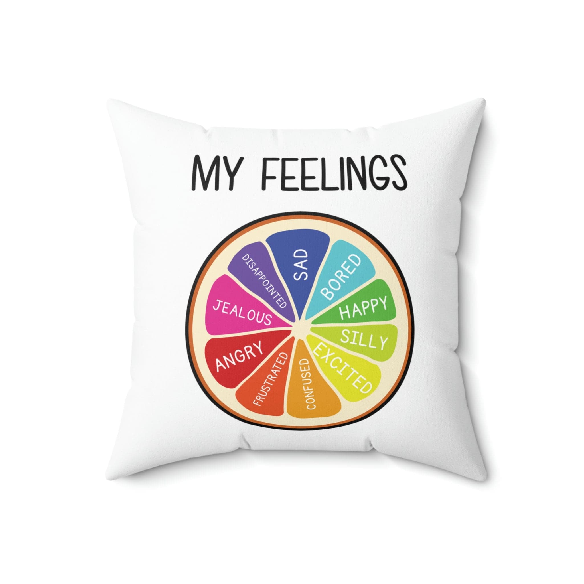 Feelings Chart Pillow, Kids Emotions wheel pillow, My feelings pillow, therapy office decor, psychologist office, feelings wheel pillow, - image 5