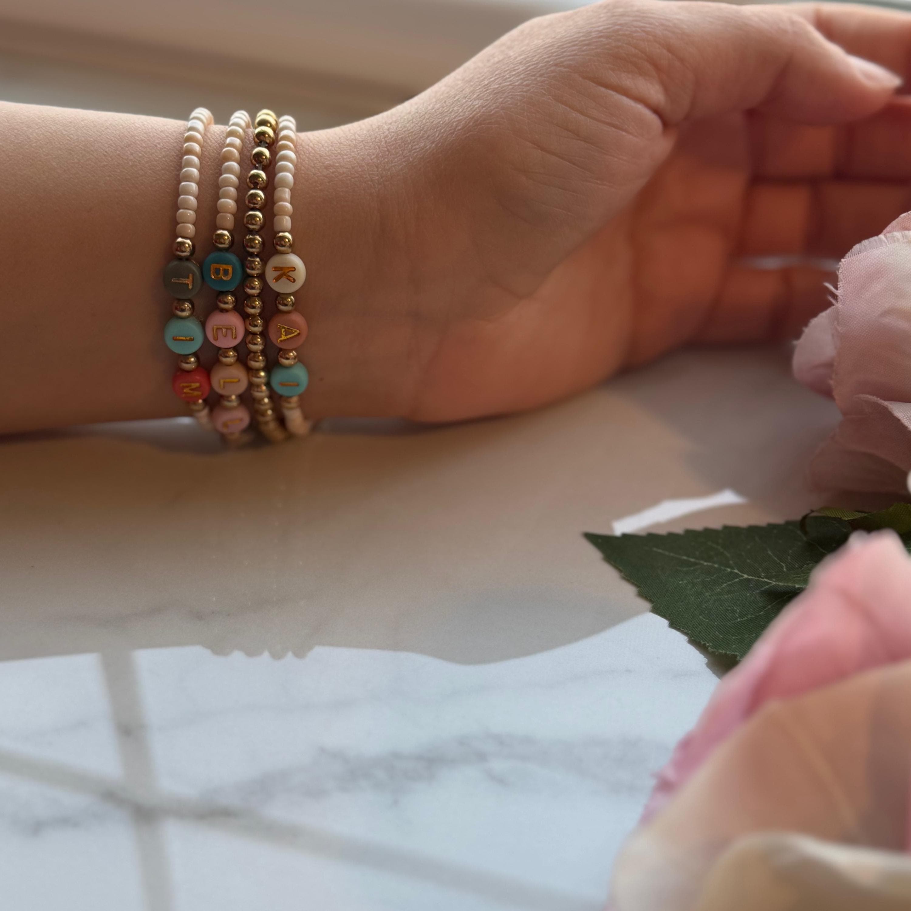 Friendship bracelet Beaded apple band, Personalized text Apple Watch Band | handmade Beaded Watch Band | Apple bracelet band, - image 4