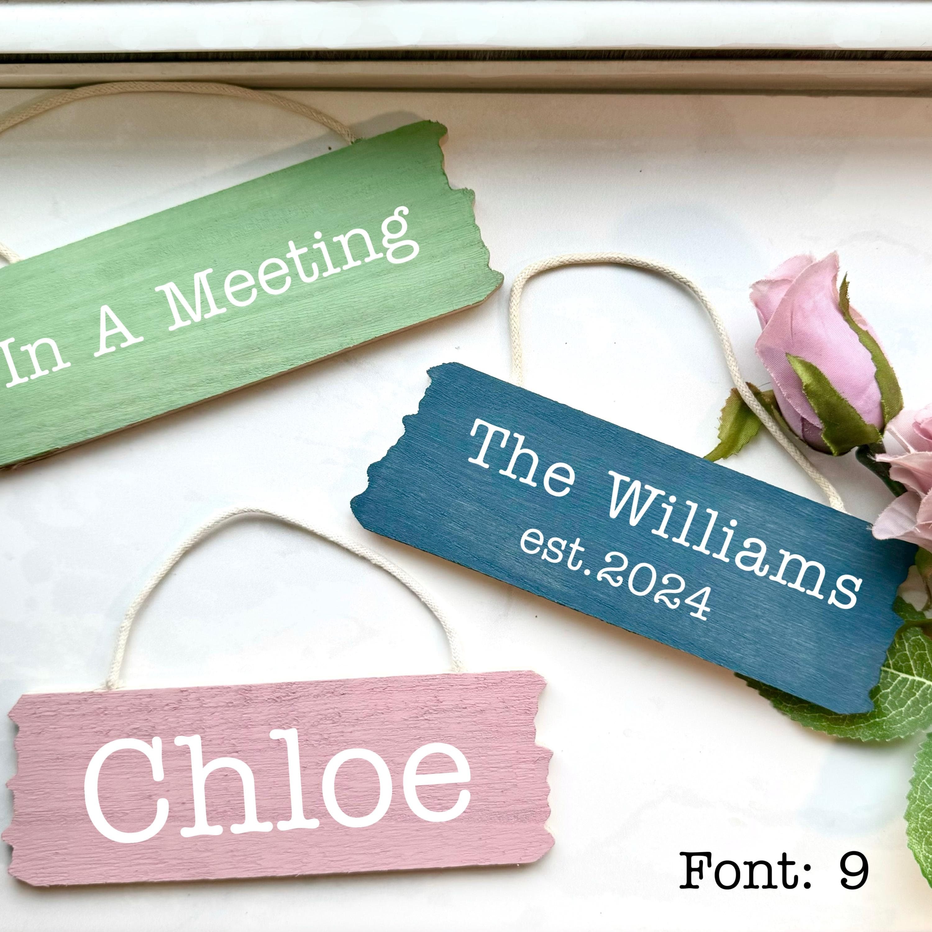 Custom Hanging Wood Sign, Hand painted small sign, Personalized Quote Rustic Decor (6" x 2.25")