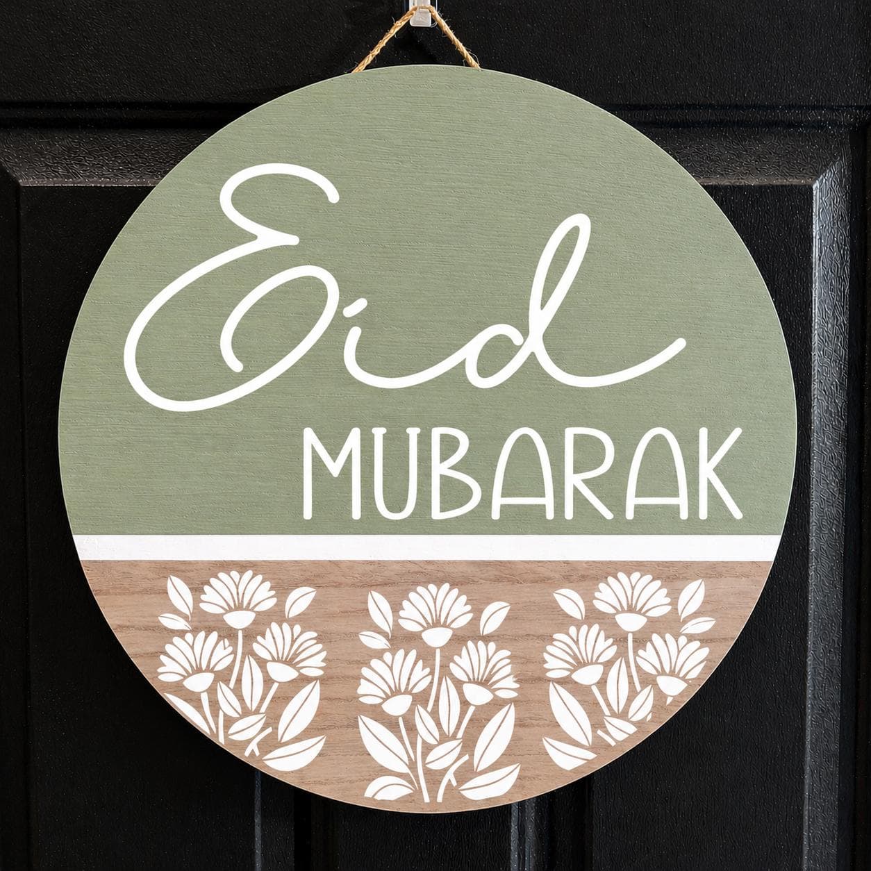 Eid Mubarak Sign, Ramadan Mubarak Door hanger, Ramadan Kareem Sign, Personalized Eid Wreath, Custom Eid Sign, Ramadan decor, Ramadan wreath - image 4
