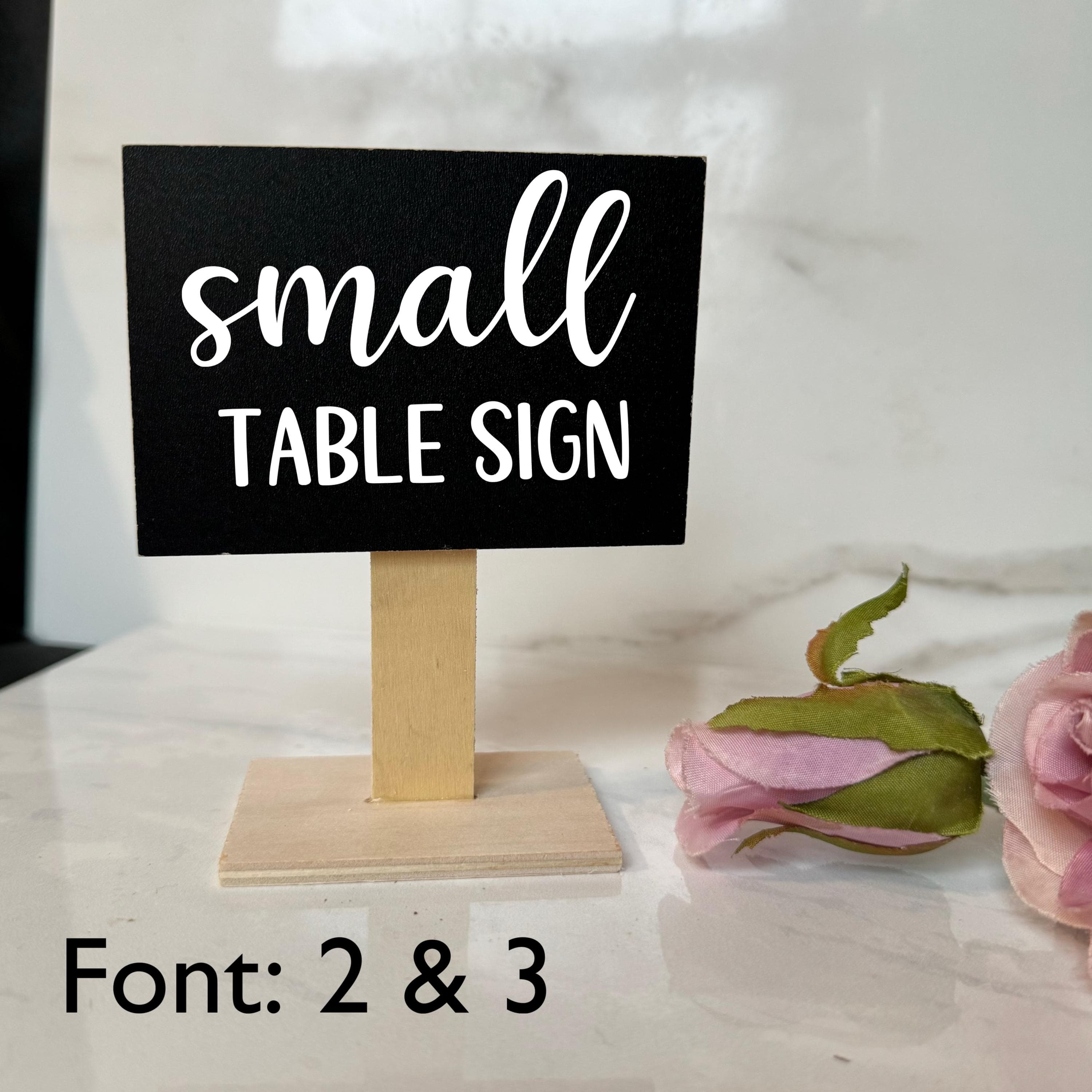 Mini table top sign, Custom food sign, Personalized small sign, Table numbers sign, wedding buffet sign, food display signs, buffet card - image 3