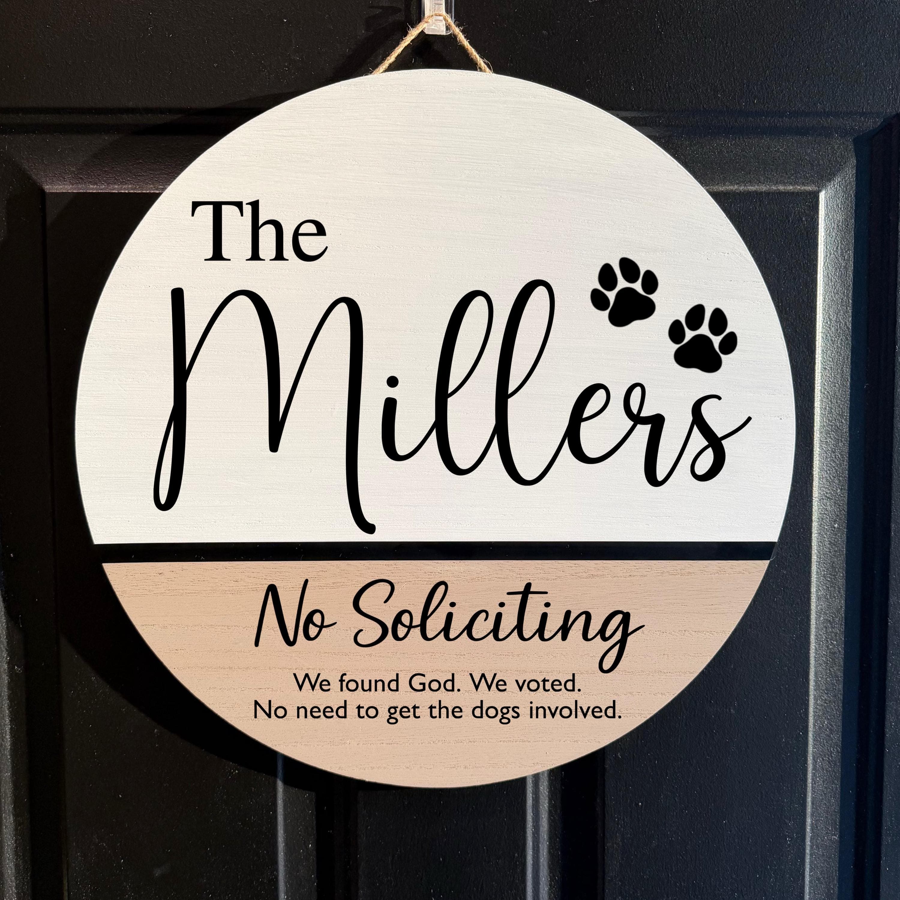 No Soliciting Sign, No Sales Front Door Sign, No Solicitors Front Porch sign, Funny Doorbell Sign, Do not knock door hanger, Custom Sign