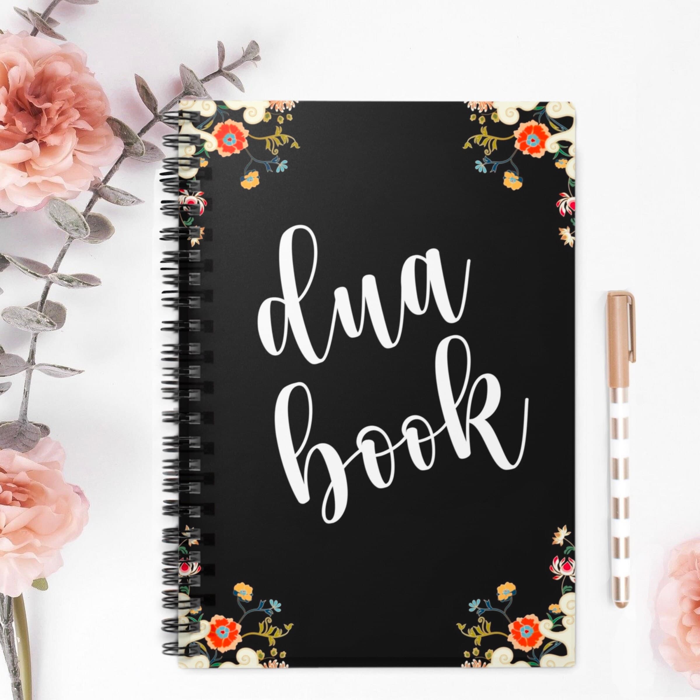 Dua book, Umrah Gift, Ramadan Gift, Eid Gift for women, Black floral dua journal, Islamic Gifts, Hajj gifts for women, soft cover notebook