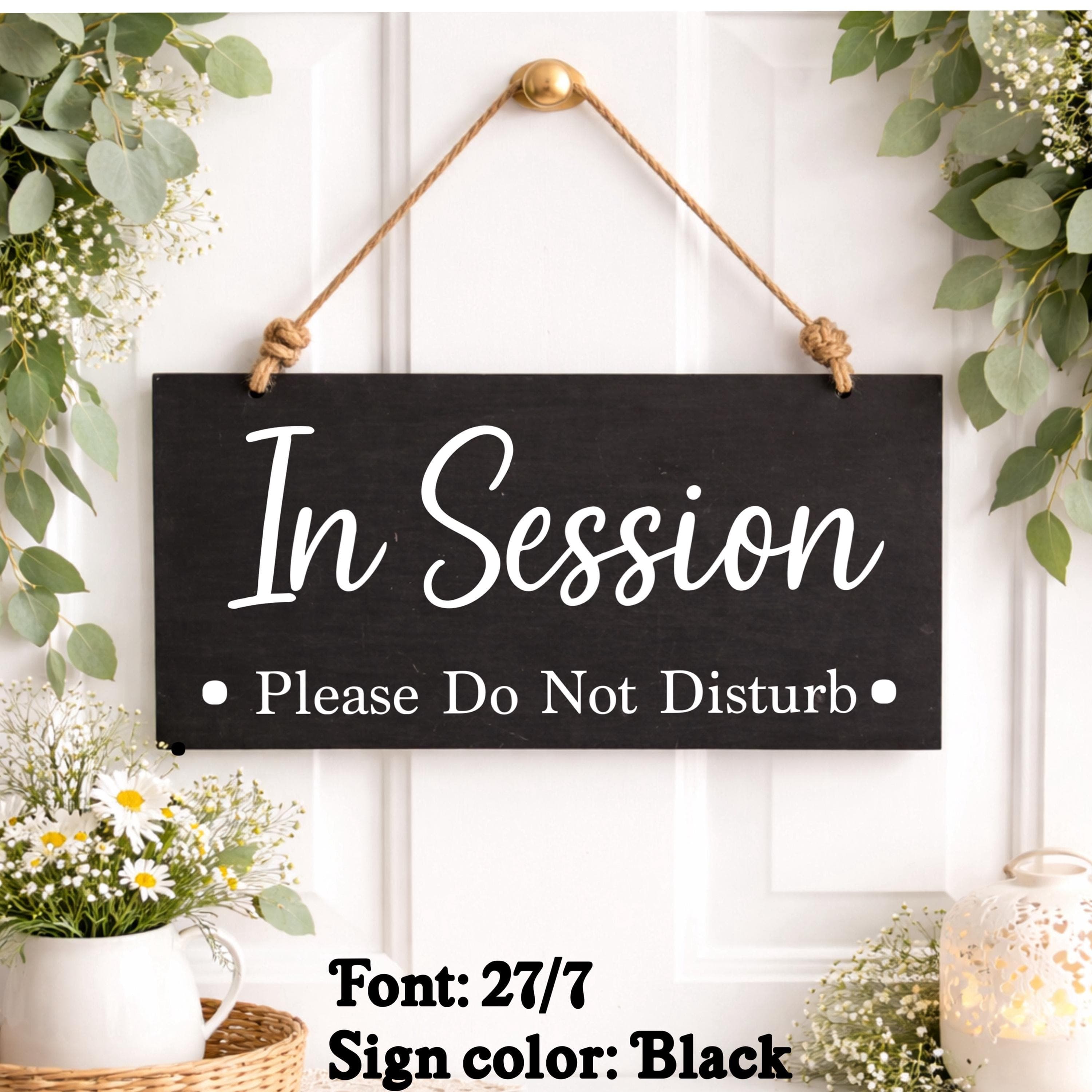 Custom In a meeting sign, Reversible Office door sign with personalized text - image 4