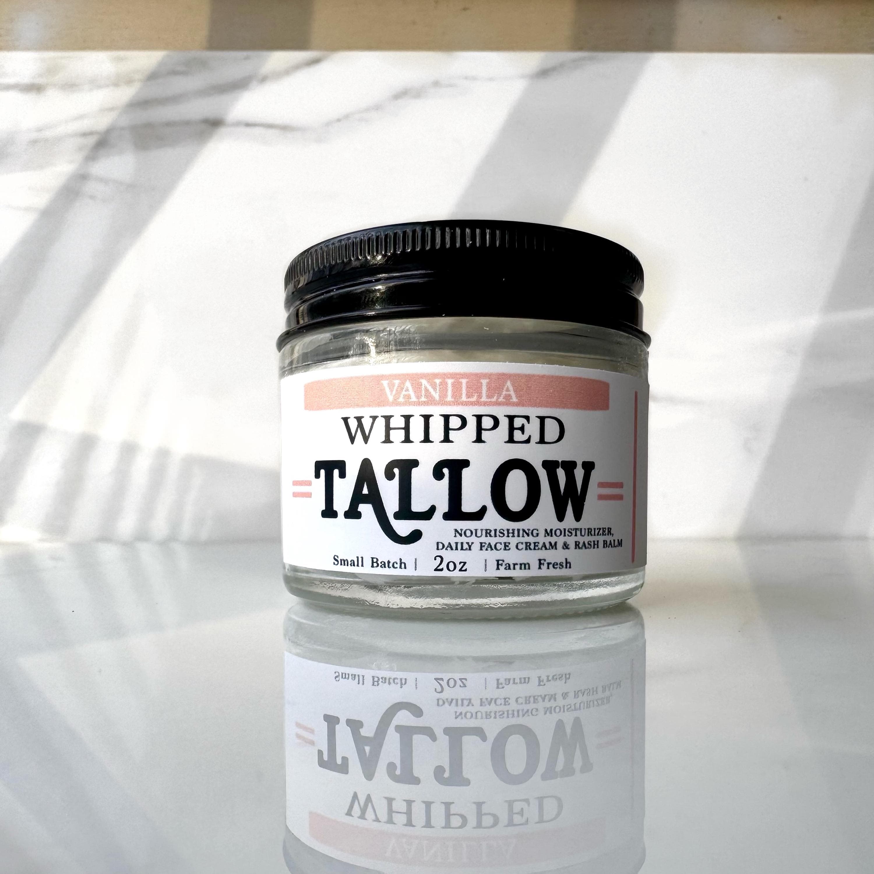 Vanilla Whipped Tallow Balm Moisturizer, beef tallow cream in unscented & lavender, natural skin care moisturizer, Grassfed halal tallow, - image 3
