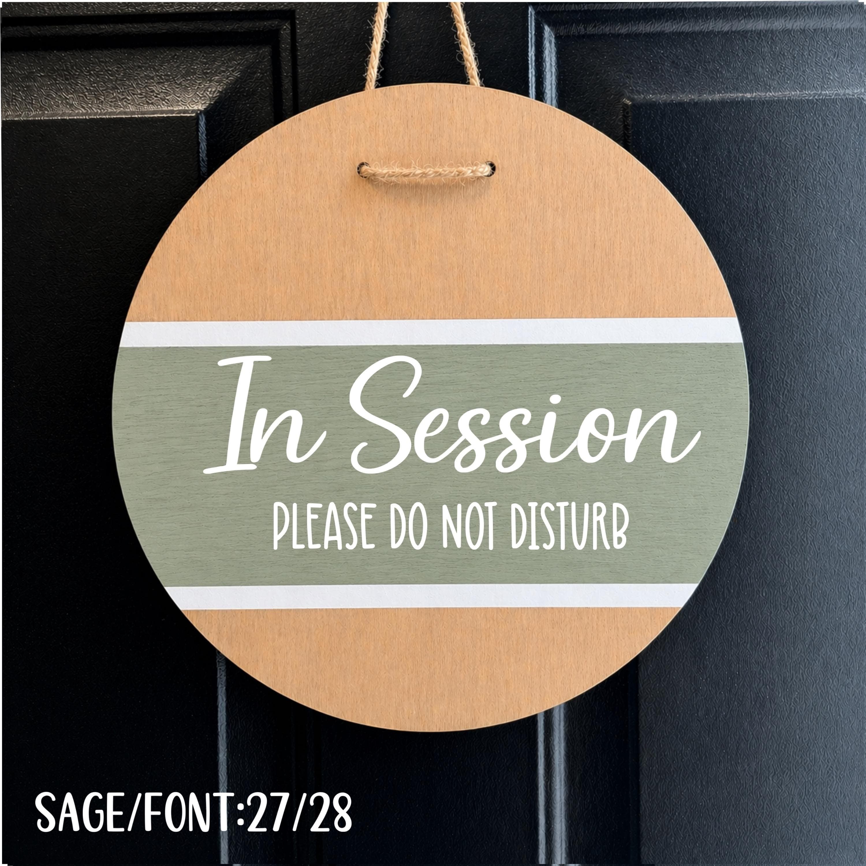 Custom Door Knob Hanger, In session sign, Personalized Door sign, Reversible Office door sign