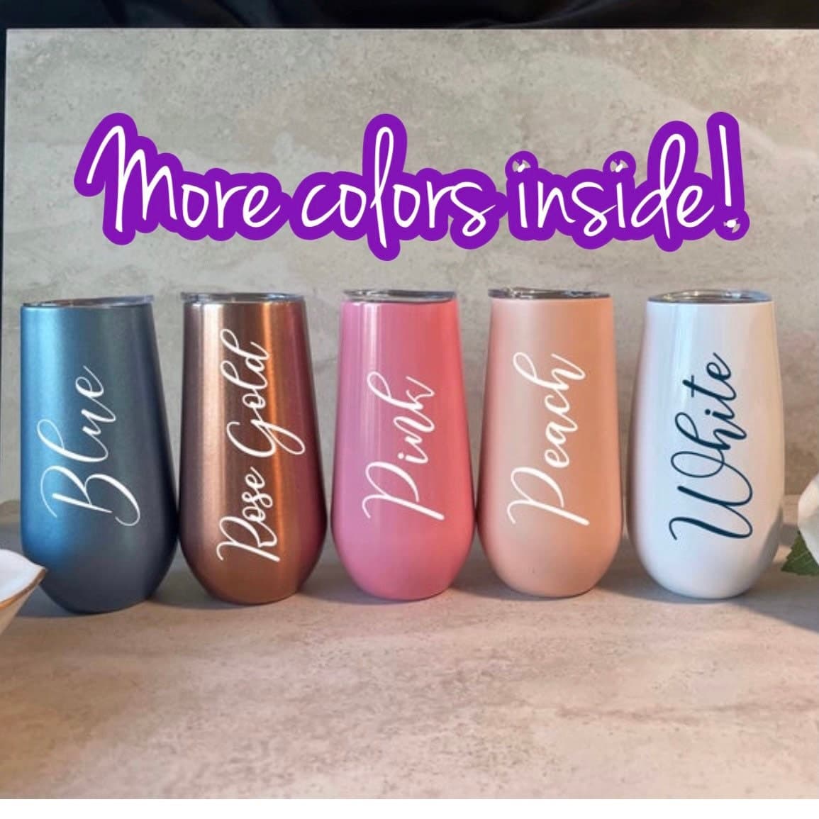 Personalized Champagne Tumbler, Custom Bridesmaid proposal gifts, 6oz  personalized tumbler, bridal box bachelorette cups