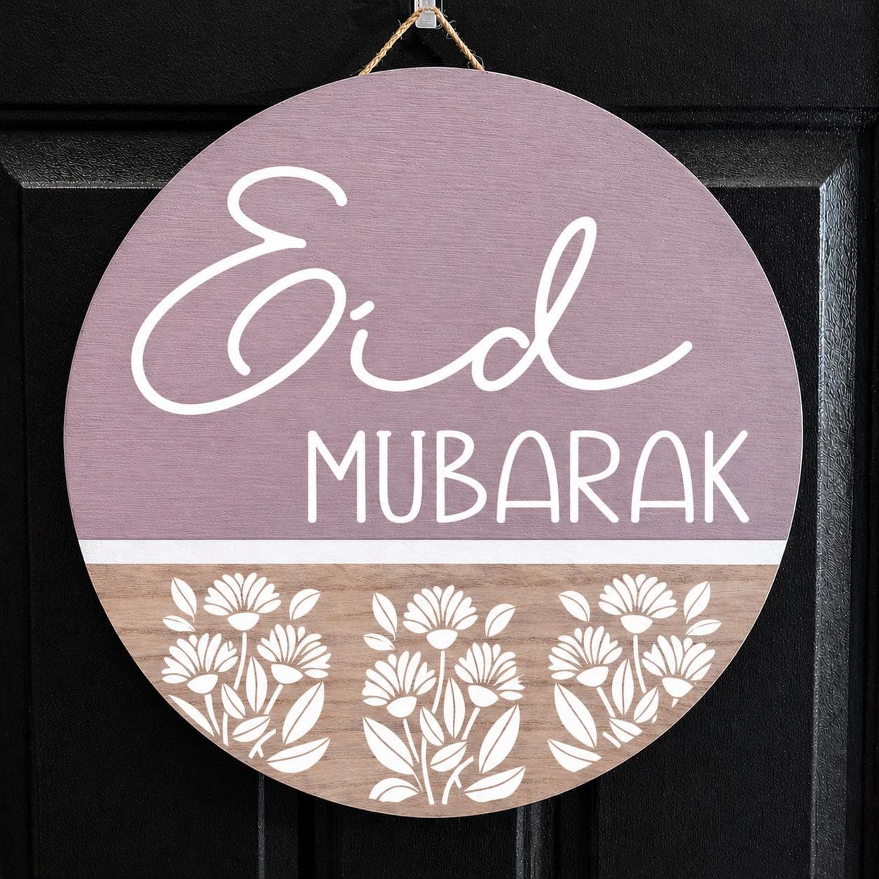 Eid Mubarak Sign, Ramadan Mubarak Door hanger, Ramadan Kareem Sign, Personalized Eid Wreath, Custom Eid Sign, Ramadan decor, Ramadan wreath - image 3