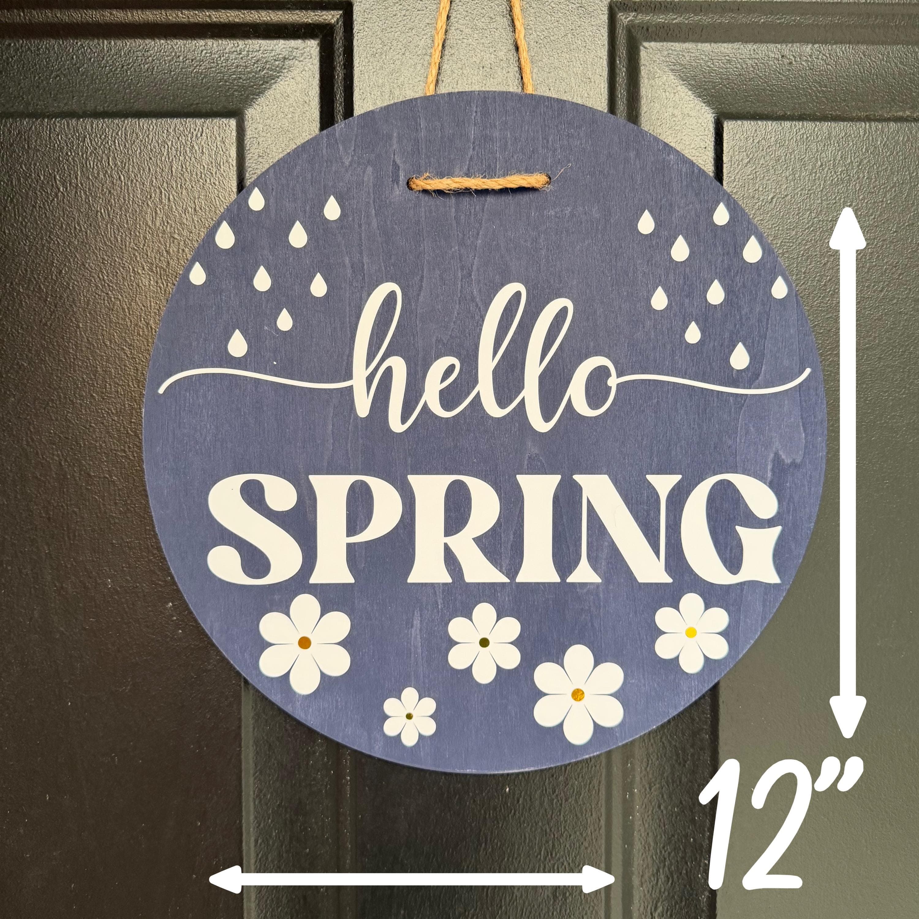 Hello Spring Door Decor, Spring door Sign, floral spring door wreath - image 4