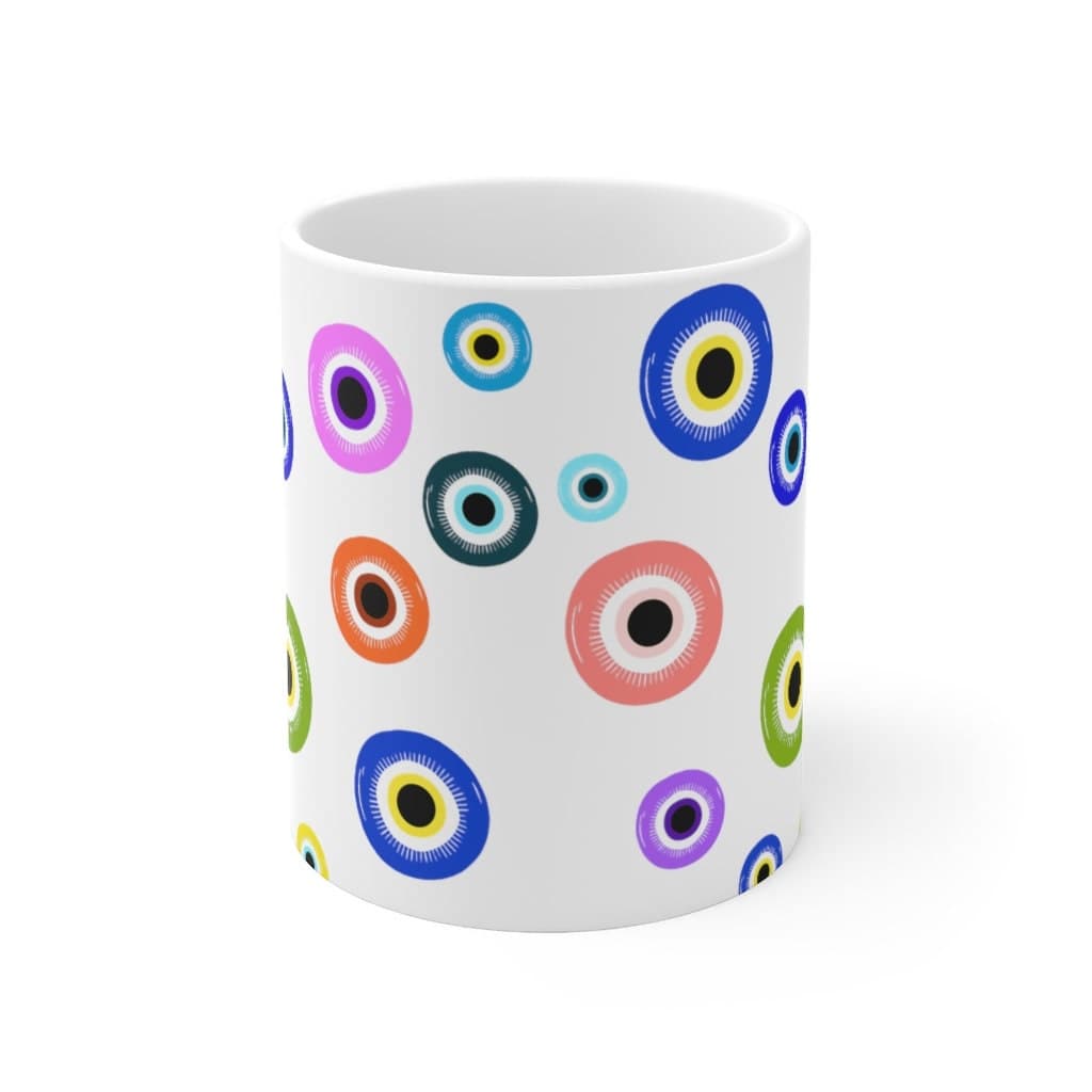 Evil eye mug, Evil eye coffee mug, colorful evil eye, mal de ojo mug, cute coffee cup, gift idea, christmas gift - image 3