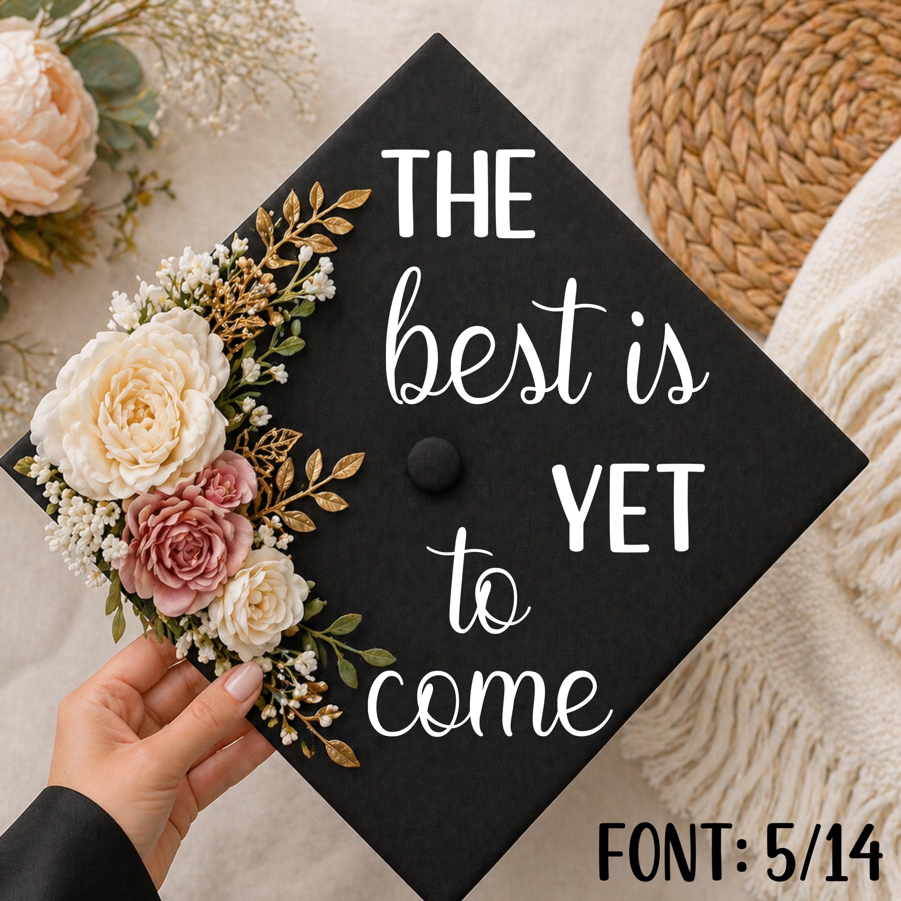 Custom Graduation Cap Decal, Personalized Grad Cap decor, Quote Sticker for Graduation cap