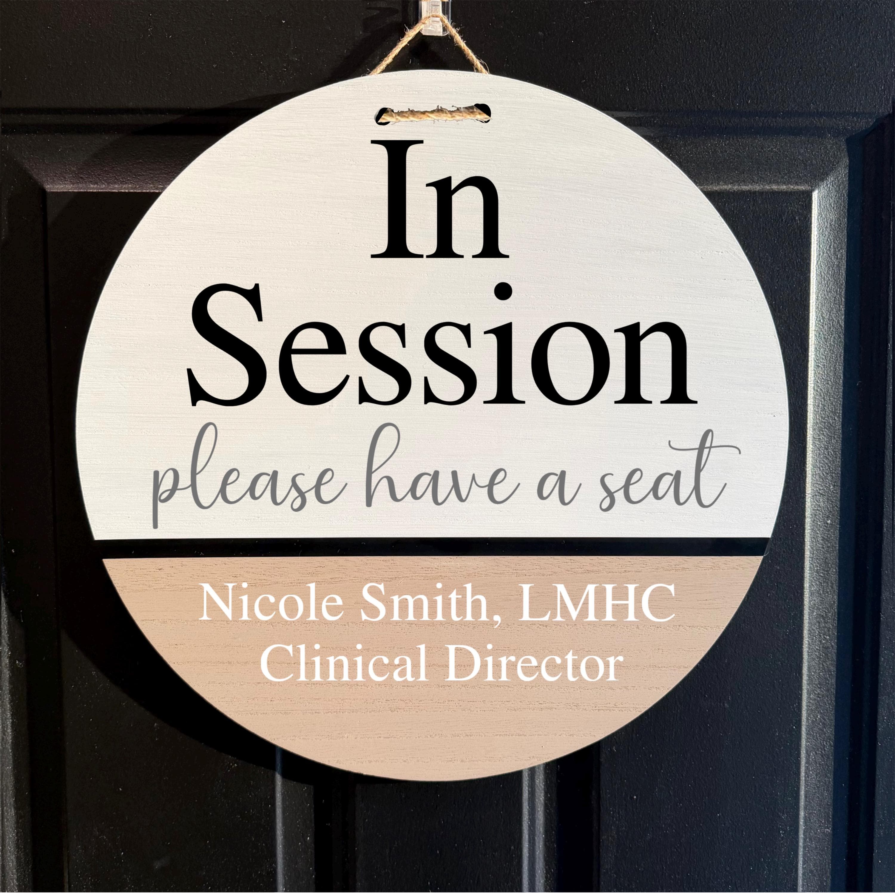 In session sign, In Session Door Sign, Custom Reversible Door sign with personalized text