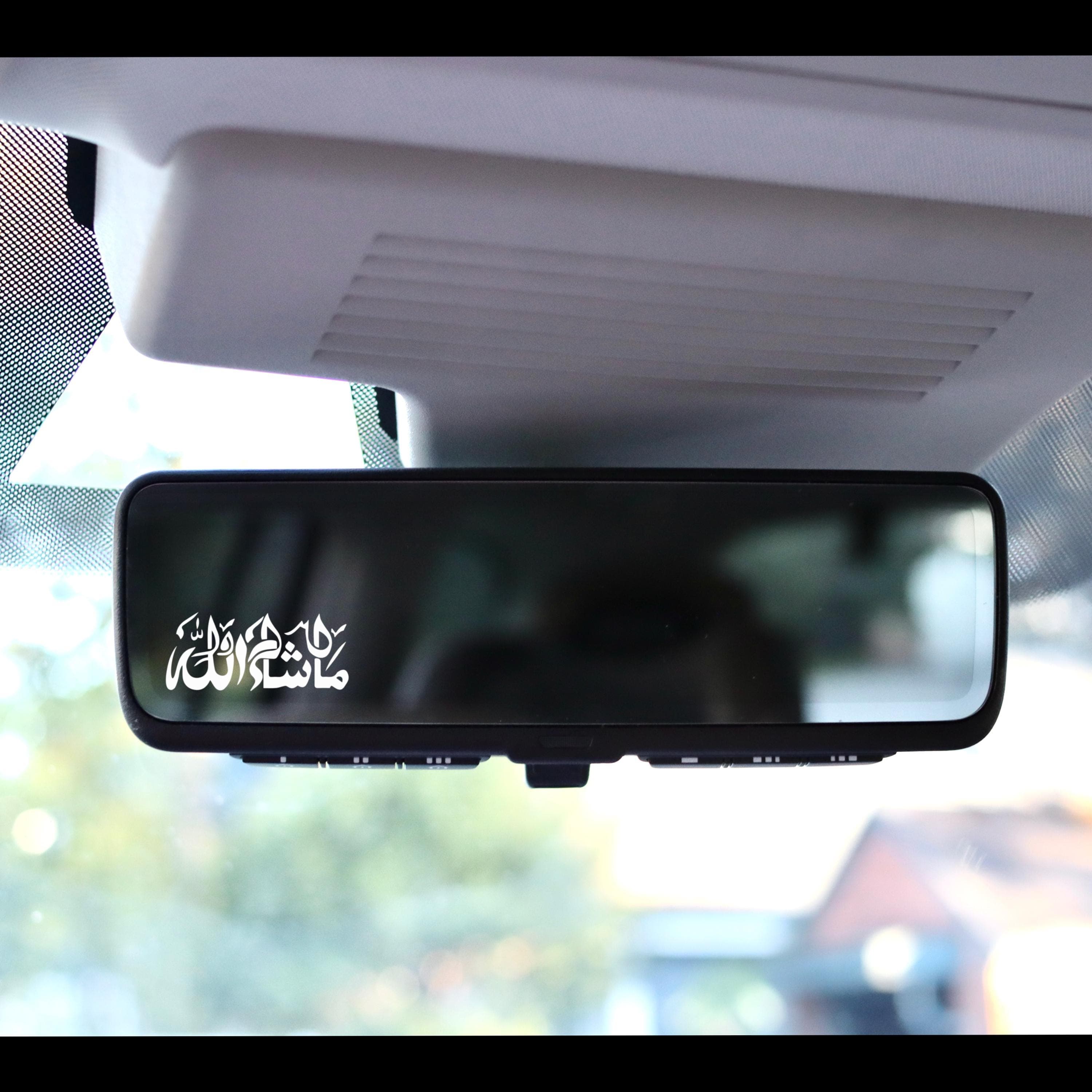 Mashallah Arabic Car Mirror Decal – Islamic Car Accessory – Arabic Calligraphy Vinyl Sticker – Muslim Gift