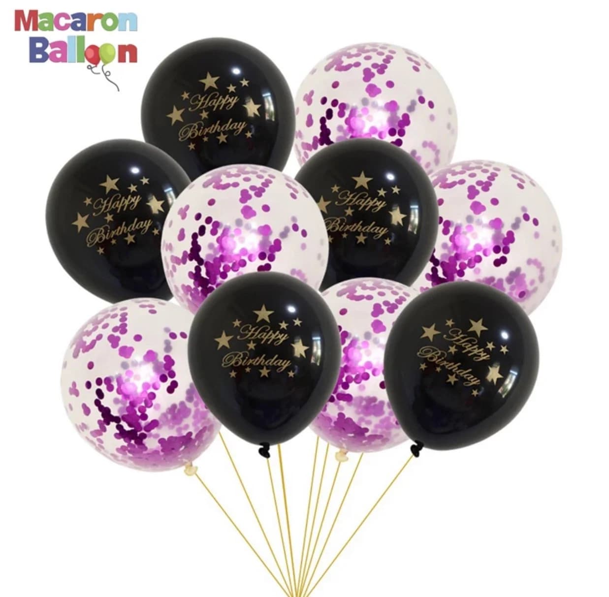 Happy Birthday party balloons with confetti - image 5