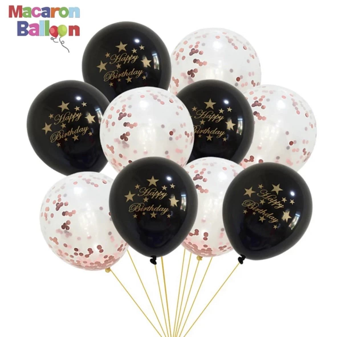 Happy Birthday party balloons with confetti - image 4
