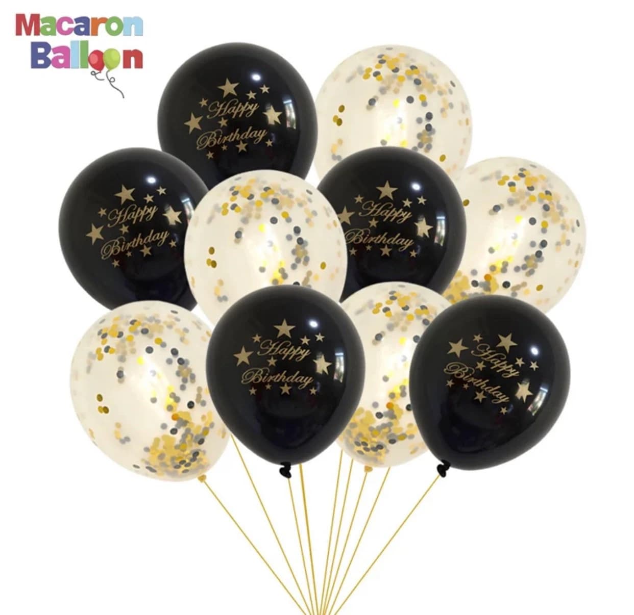 Happy Birthday party balloons with confetti - image 3