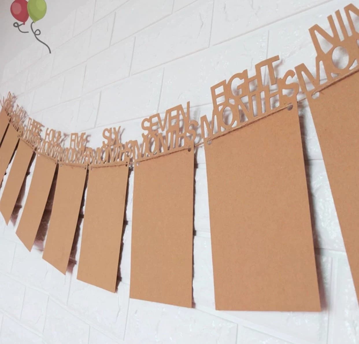 Baby 1-12 Month Photo Banner, First Birthday Bunting Garland - image 3
