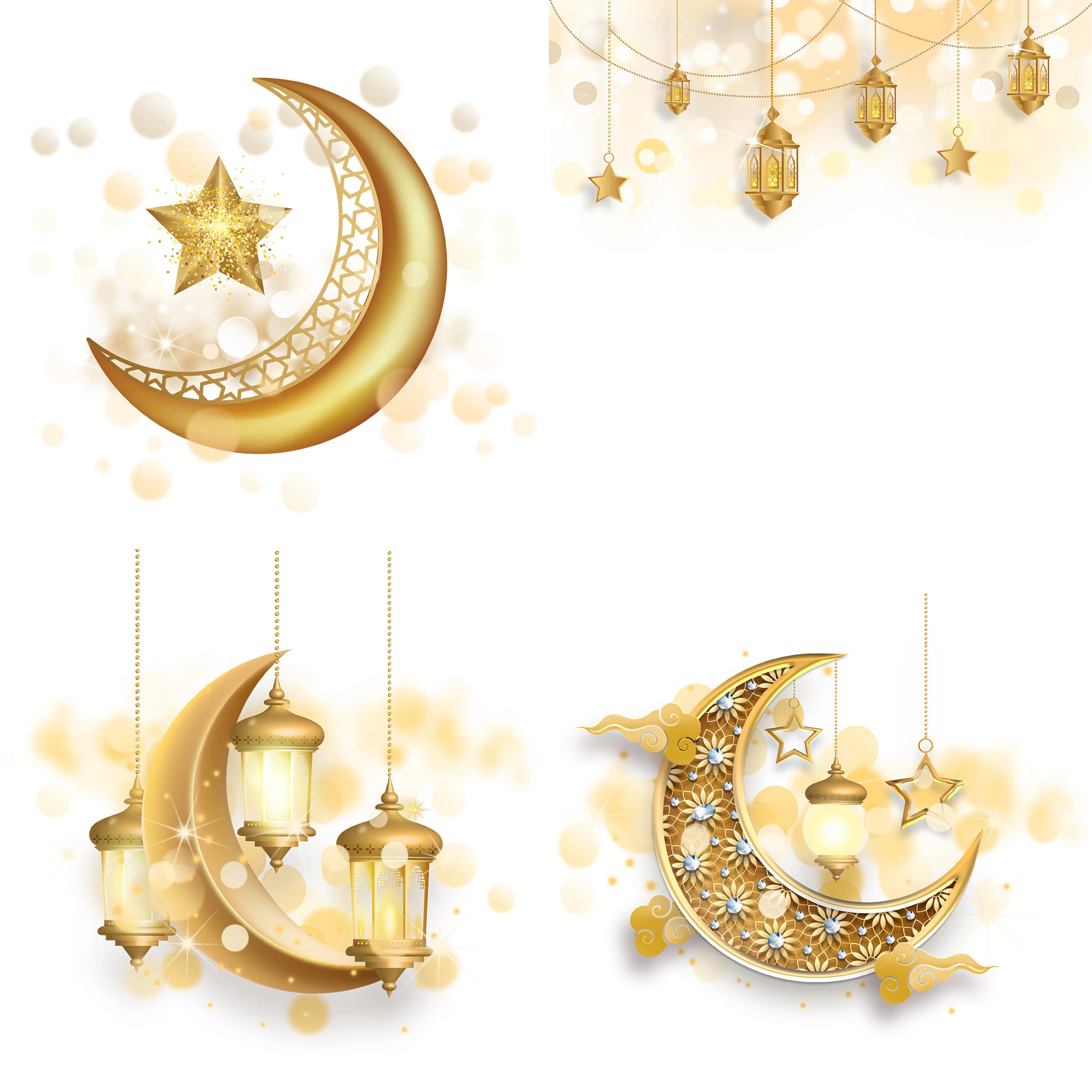 3D Ramadan Kareem Lanterns. 3D Ramadan Lanterns in 4 Jpeg and Png Files. Instant Digital Download.