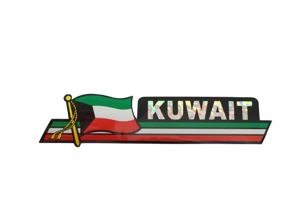 Kuwait Bumper Sticker  / Kuwait Flag Sticker / "3 x 11 3/4" Kuwait Bumper Sticker