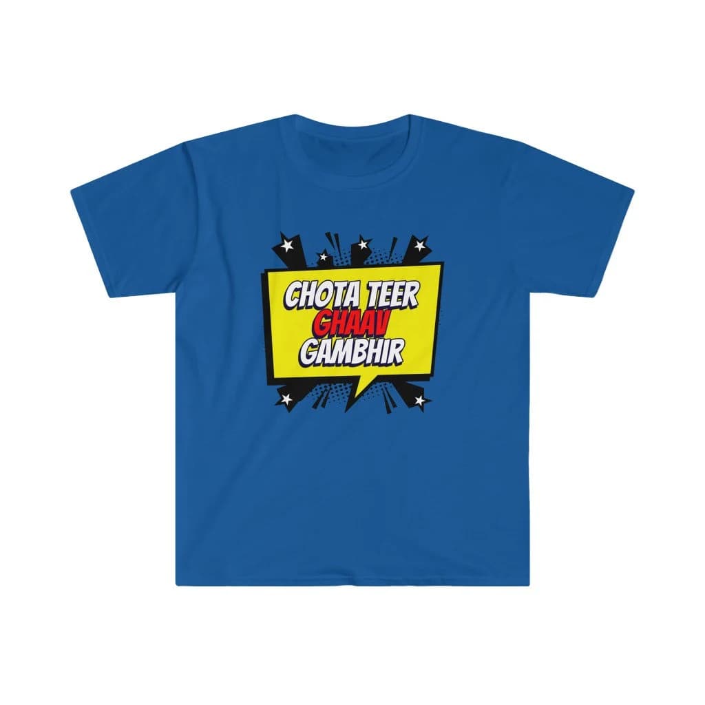 Mumbai T-Shirt, Chota Teer Ghav Gambhir Hindi Bollywood Funny Unisex Softstyle T-Shirt - image 5