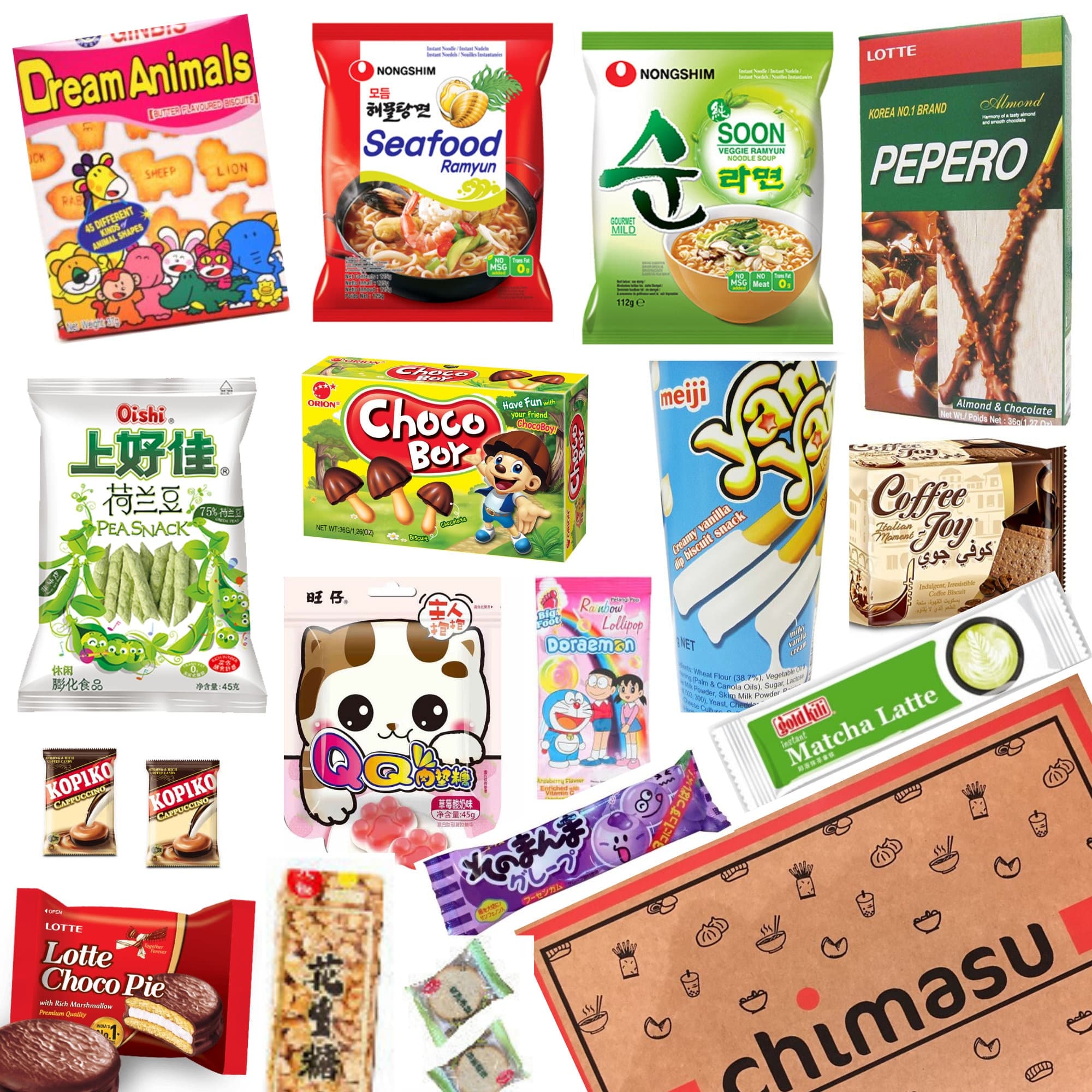 Asian Deluxe Snack Box Hamper by Chimasu - Includes Japanese, Korean, Chinese, Taiwanese, Singaporean Snacks and Sweets and Much More - image 2