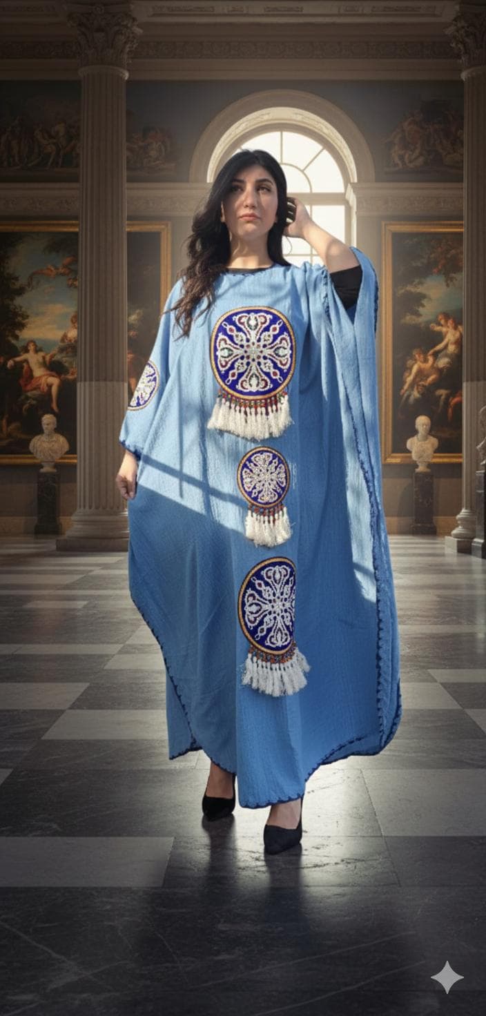 Kaftan Style Linen Butterfly Abaya - image 5