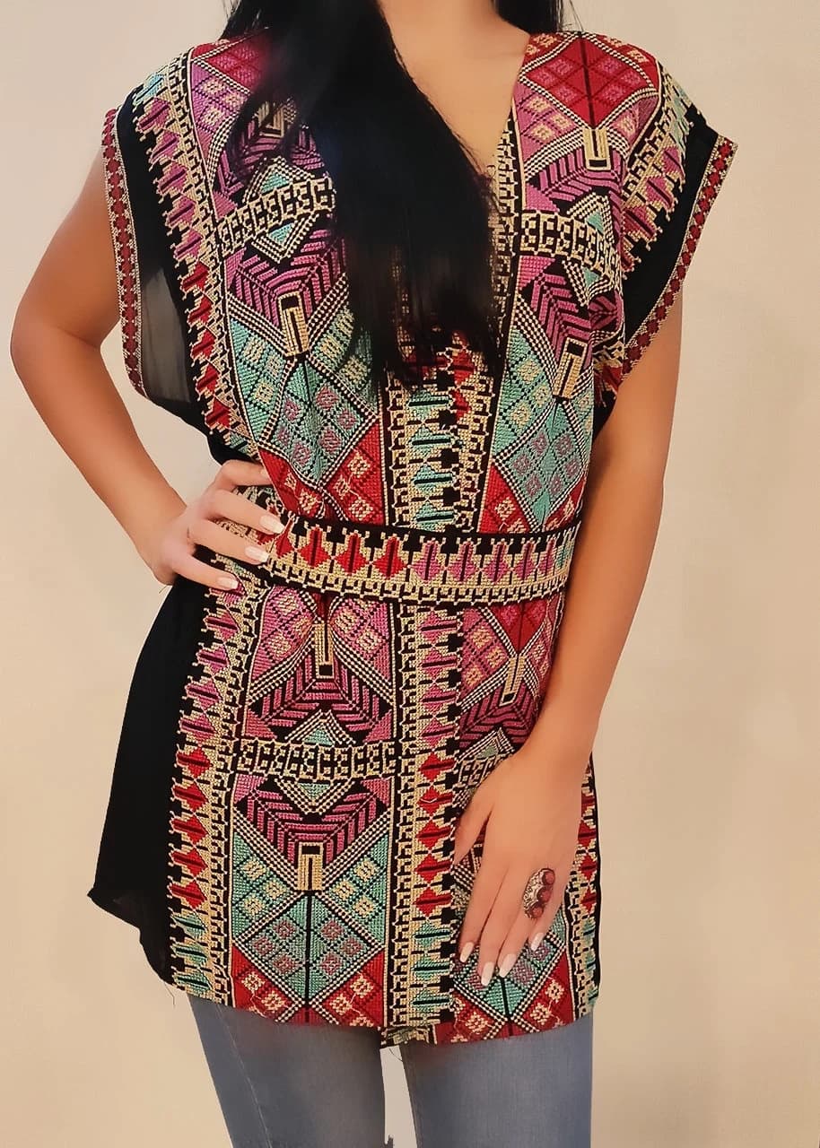 Long Sleeveless Embroidery Palestinian Vest - image 3