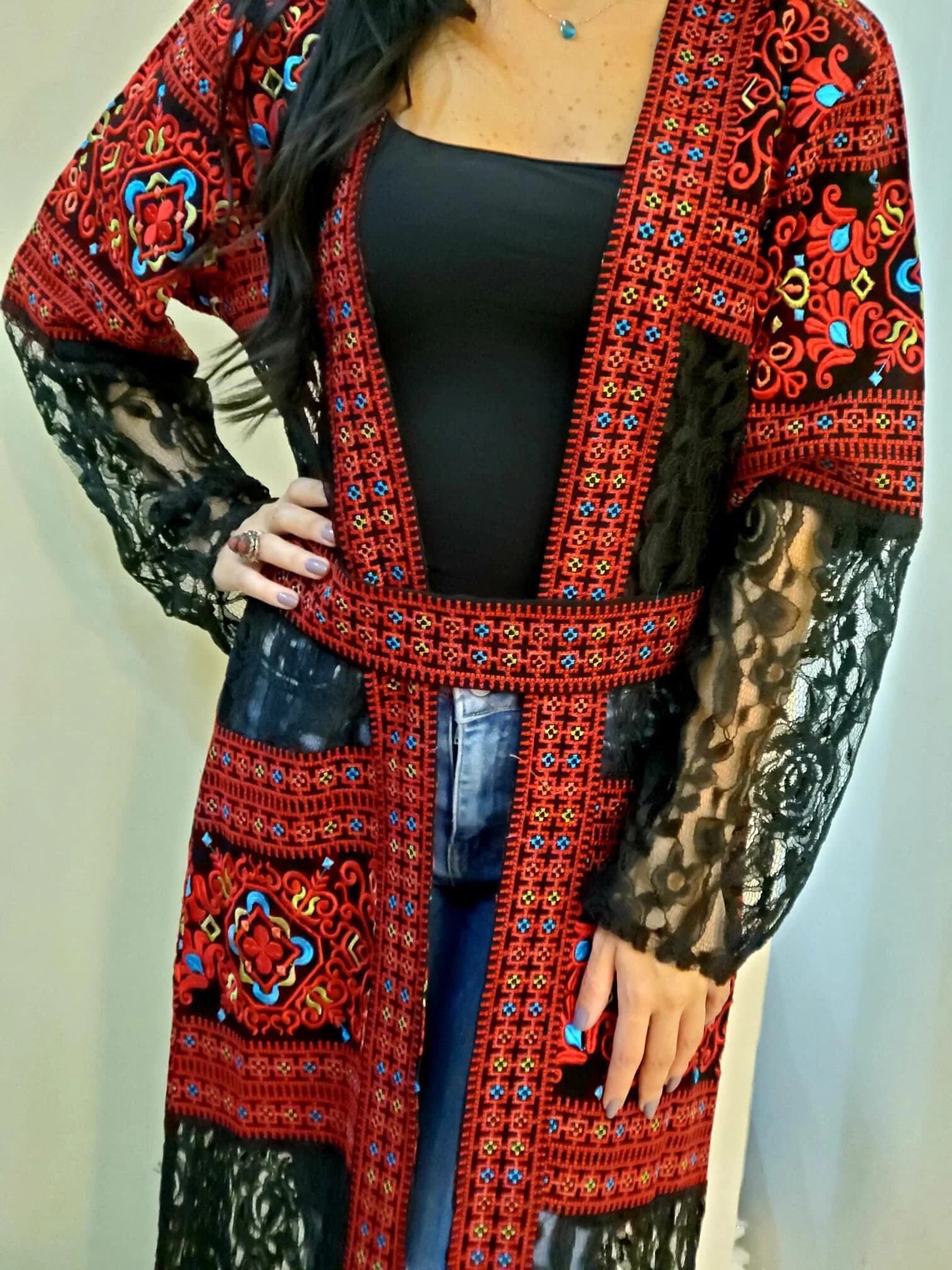 Embroidered Palestinian Cape - image 3