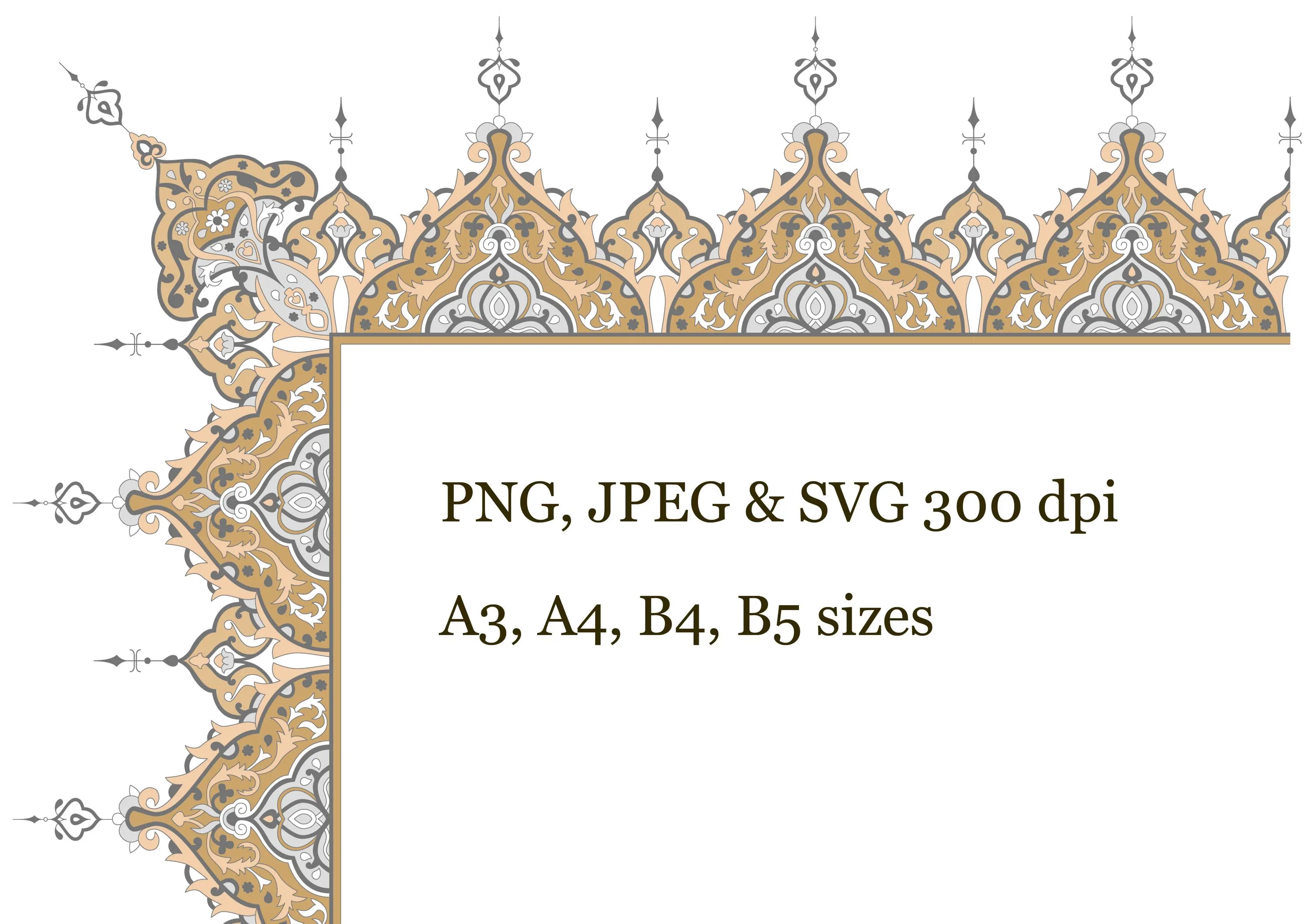 Arabic calligraphy border SVG. Traditional isalmic art. Islamic pattern. Muslim wedding nikah design. Digital turkish print. Border for art. - image 4