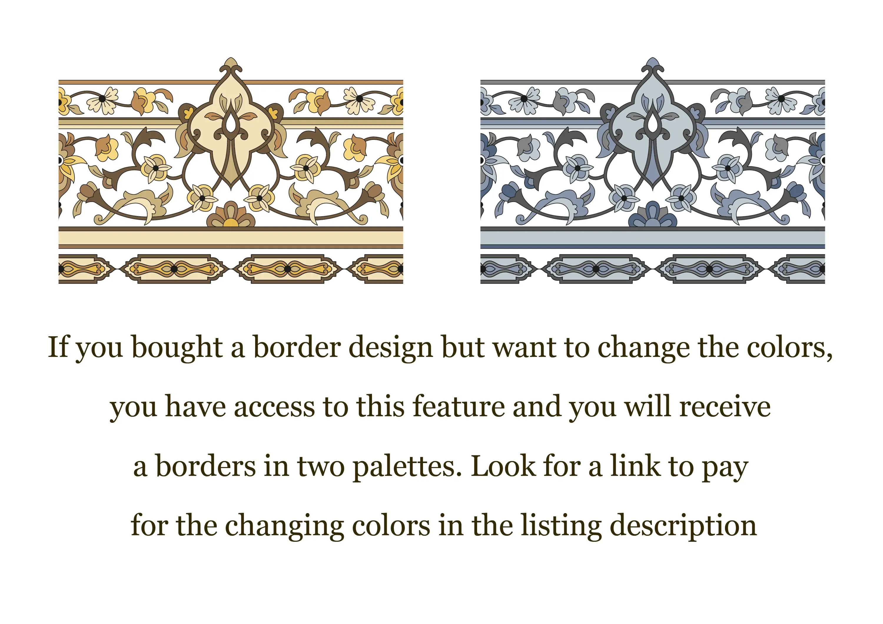 Persian arabic gold border SVG with top ornament. Arabic calligraphy border. Digital frame. Islamic art. Persian border design with Basmala - image 5