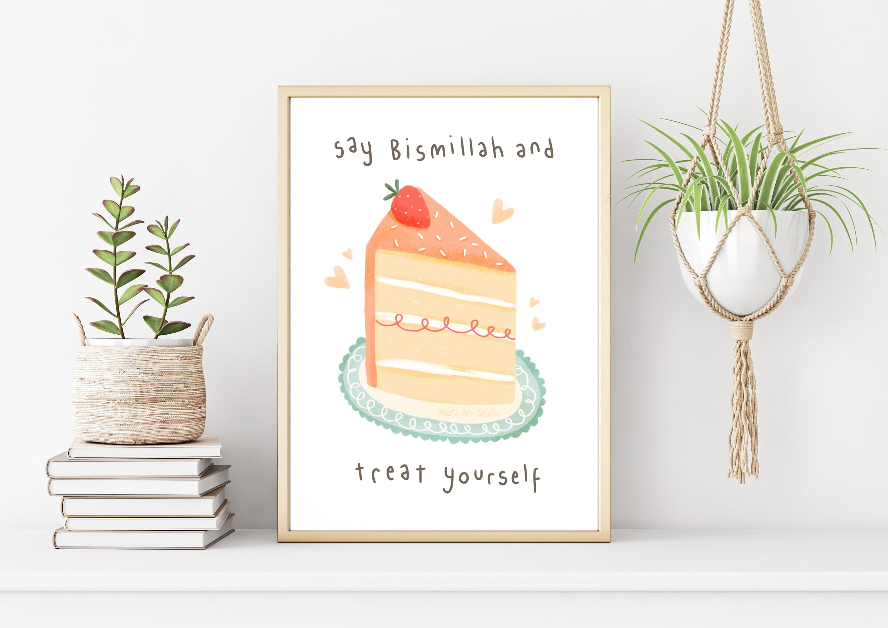 Say Bismillah Print | Islamic Wall Art | Islamic Print | Muslim | Islamic Kitchen Print | kitchen Wall Art | Islamic Quote | Cake Print - image 3