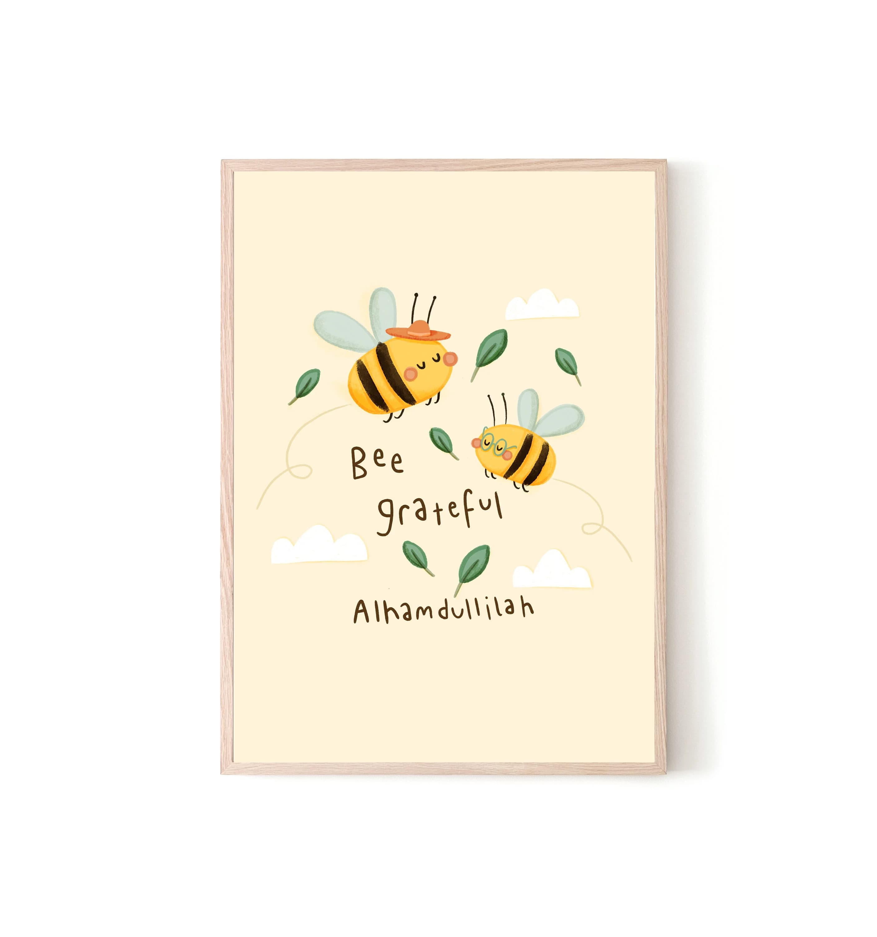 Bee Grateful Alhamdullilah Print: Islamic Kids Wall Art