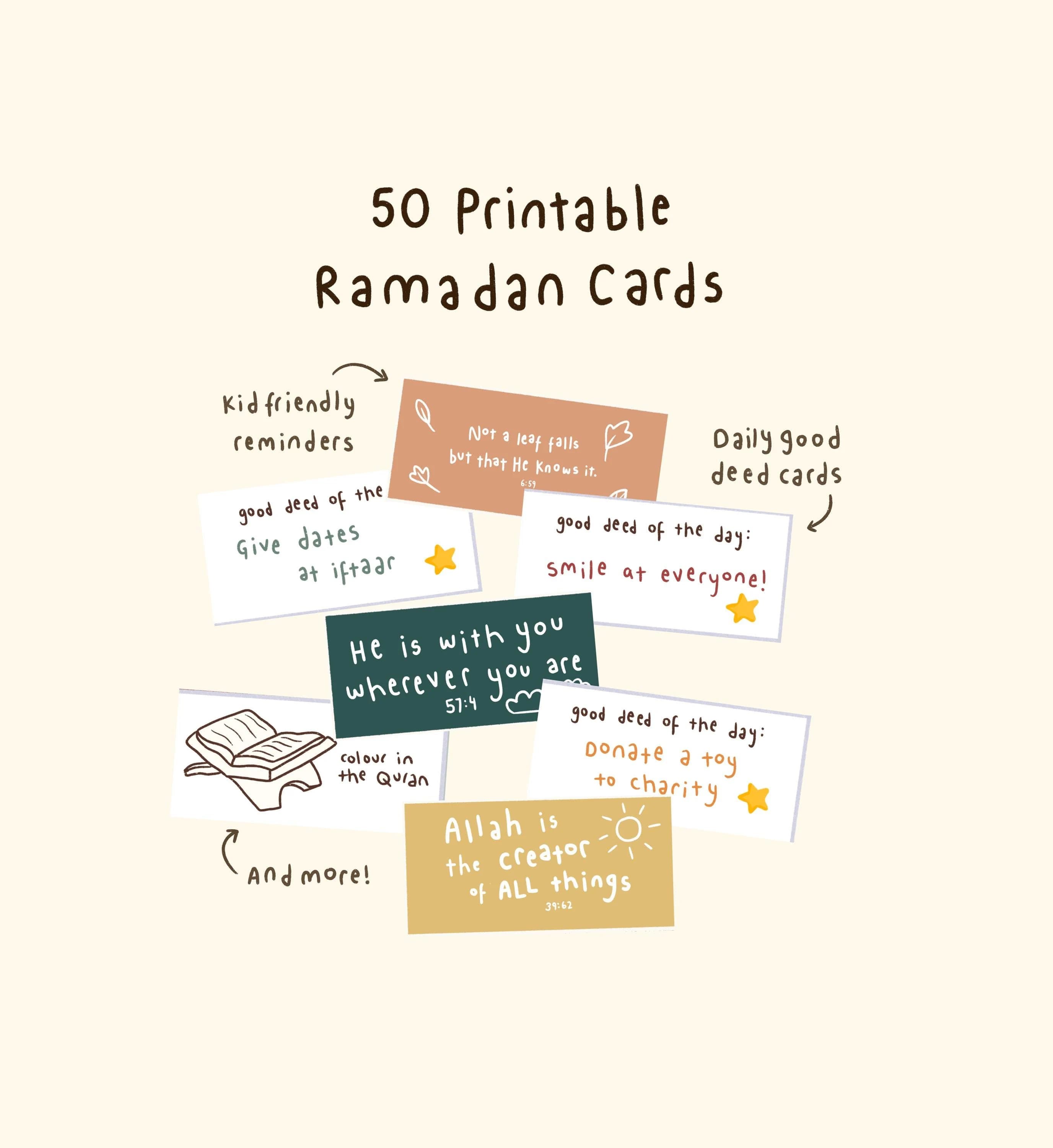 Ramadan Good Deed Flashcards: Kids Activity Cards (Printable) - image 3