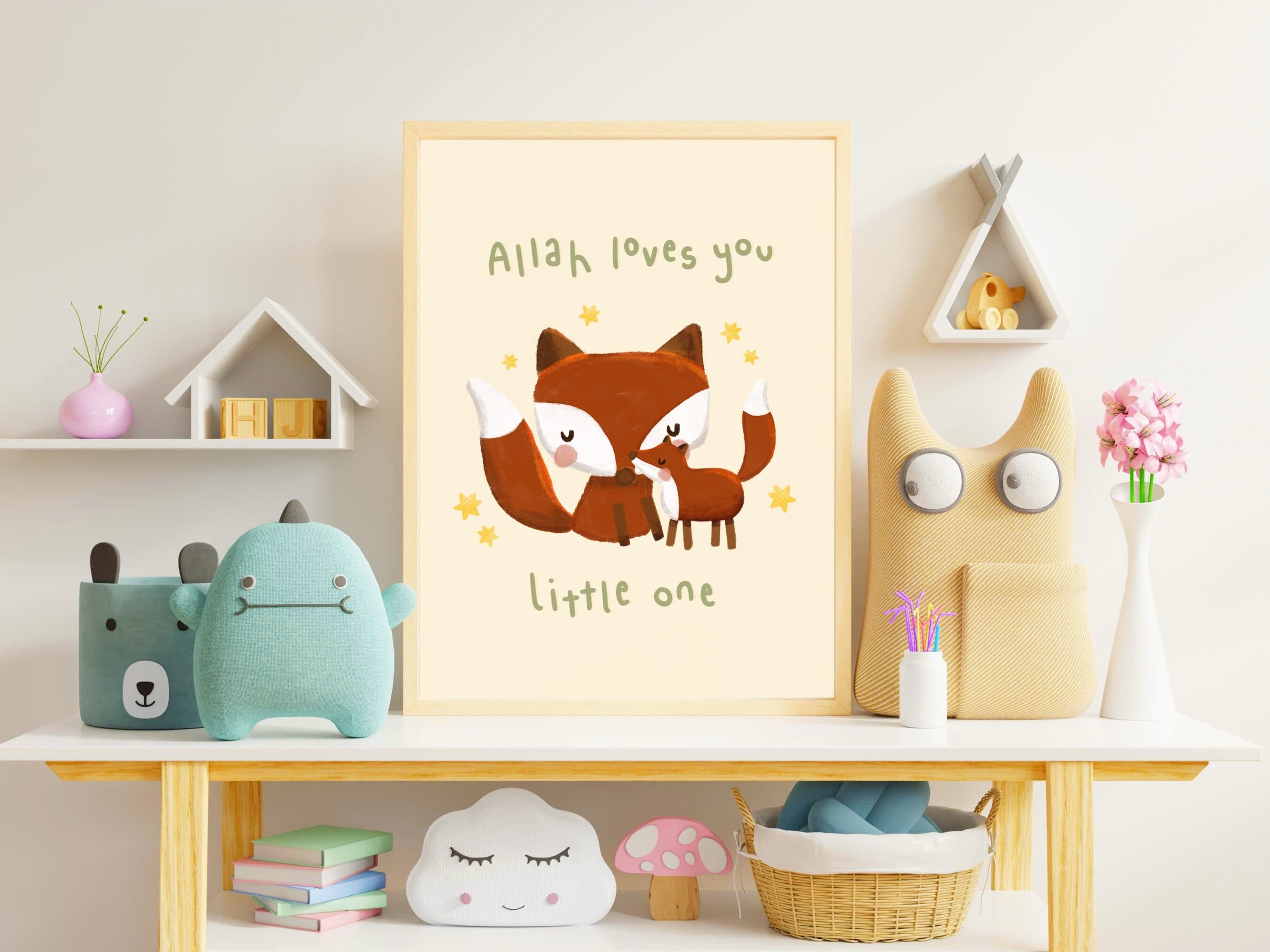 Allah Loves You Print: Islamic Kids Wall Art, Eid Gift - image 2