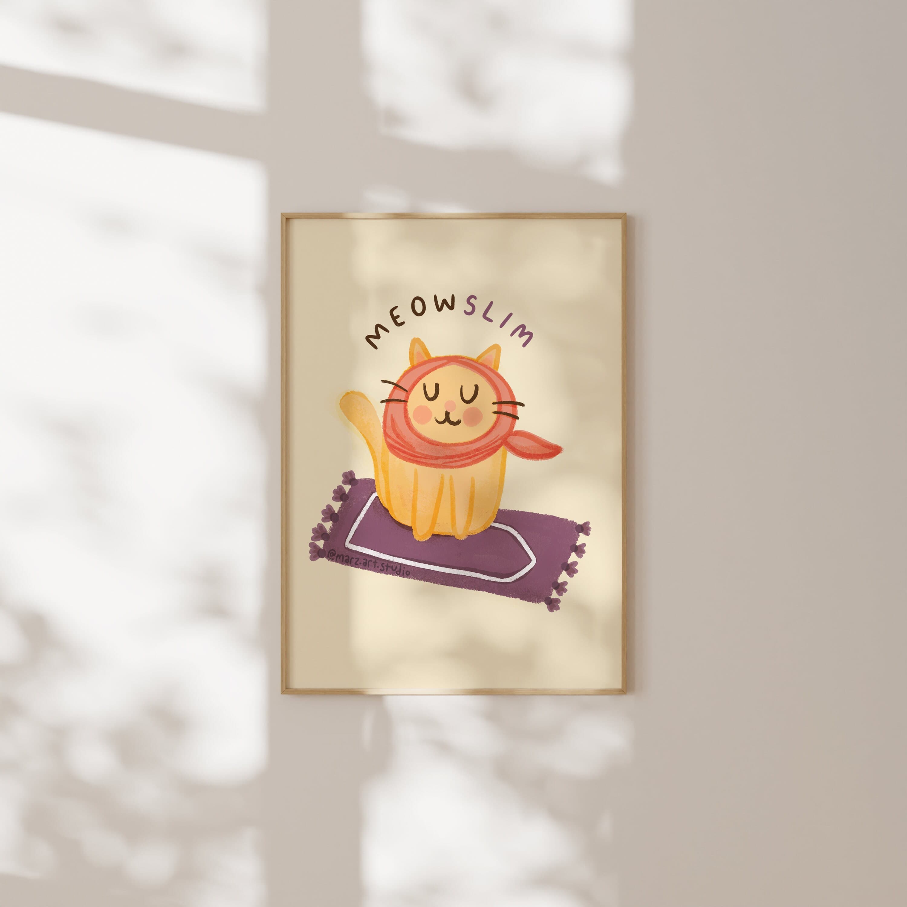 Islamic Kids Print: 'Meow-slim' Cat Art - image 5