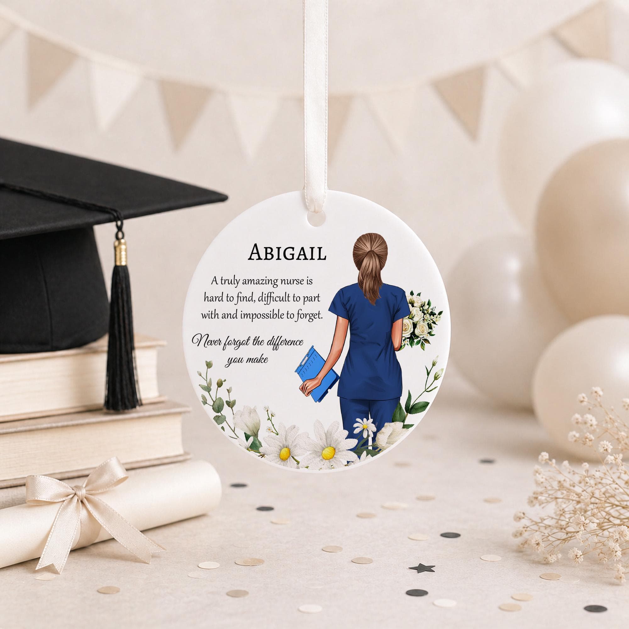 Personalised Nurse Retirement Gift, Nurse Leaving Gift, Retired Nurse Ornament, Thank You Gift for Her, Acrylic Bauble