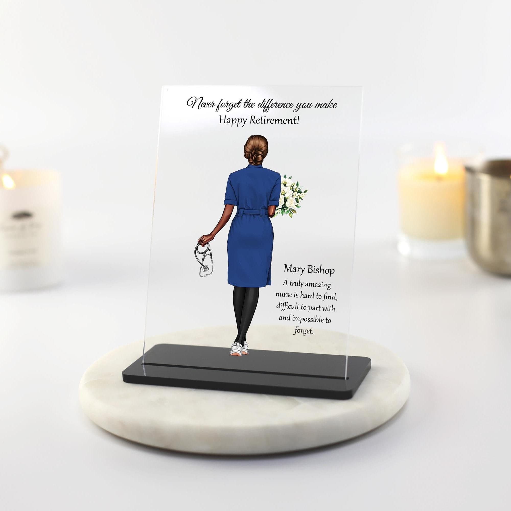 Personalised Nurse Retirement Gift, Gifts for Her, Nurse Leaving Gifts, Coworker, Work Colleague, Boss, Appreciation Gifts, Thank you Plaque