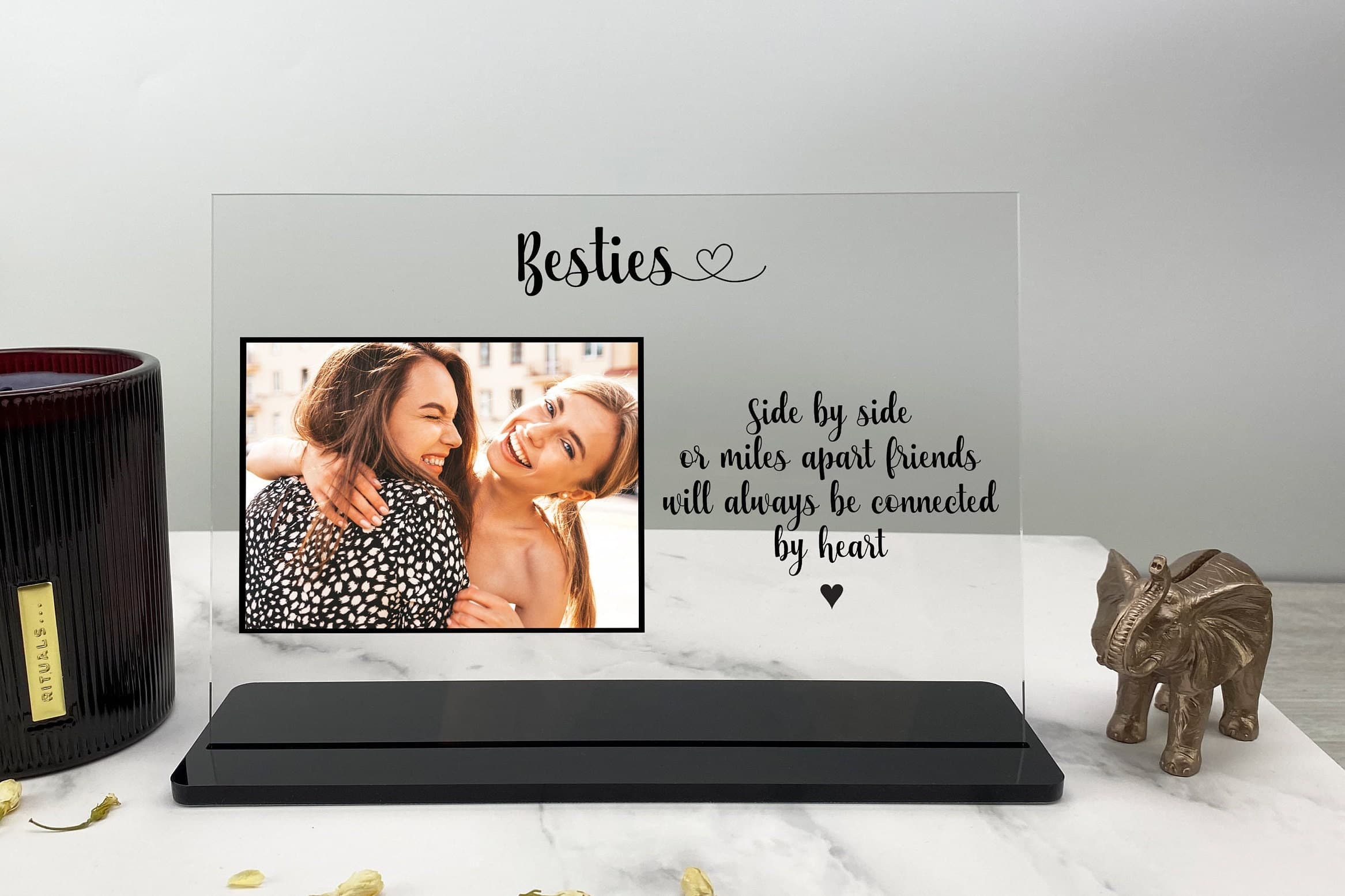 Best Friend Gifts, Photo Keepsake, Custom Print, Personalised Gift for BFF, Birthday gift for Friend, Plaque with stand, letterbox gift - image 3