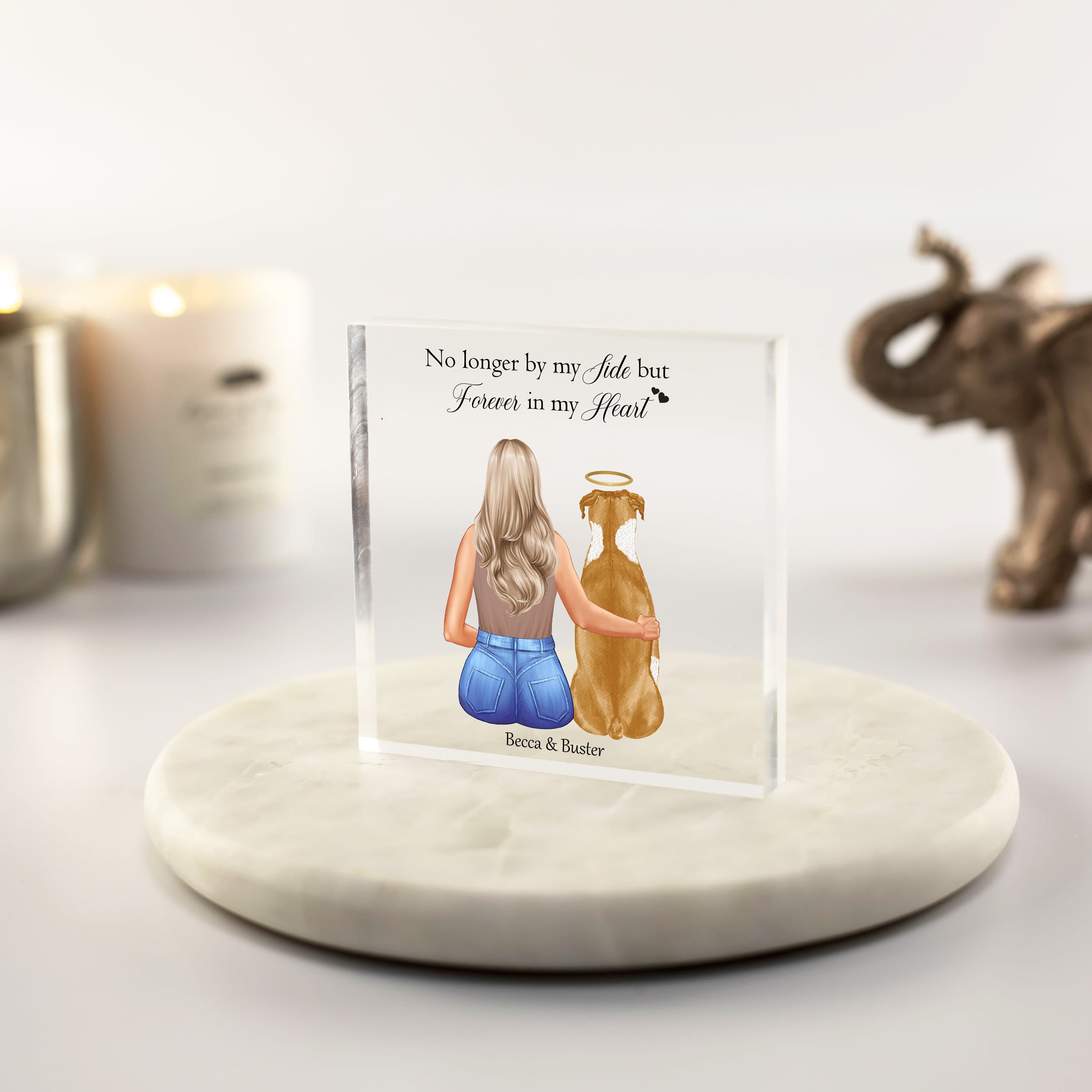 Dog Memorial, Pet Loss, Pet Portrait, Dog loss gift, Dog remembrance gift, Pet Sympathy Gift, Cat Loss Bereavement Dog Death Acrylic Block - image 3