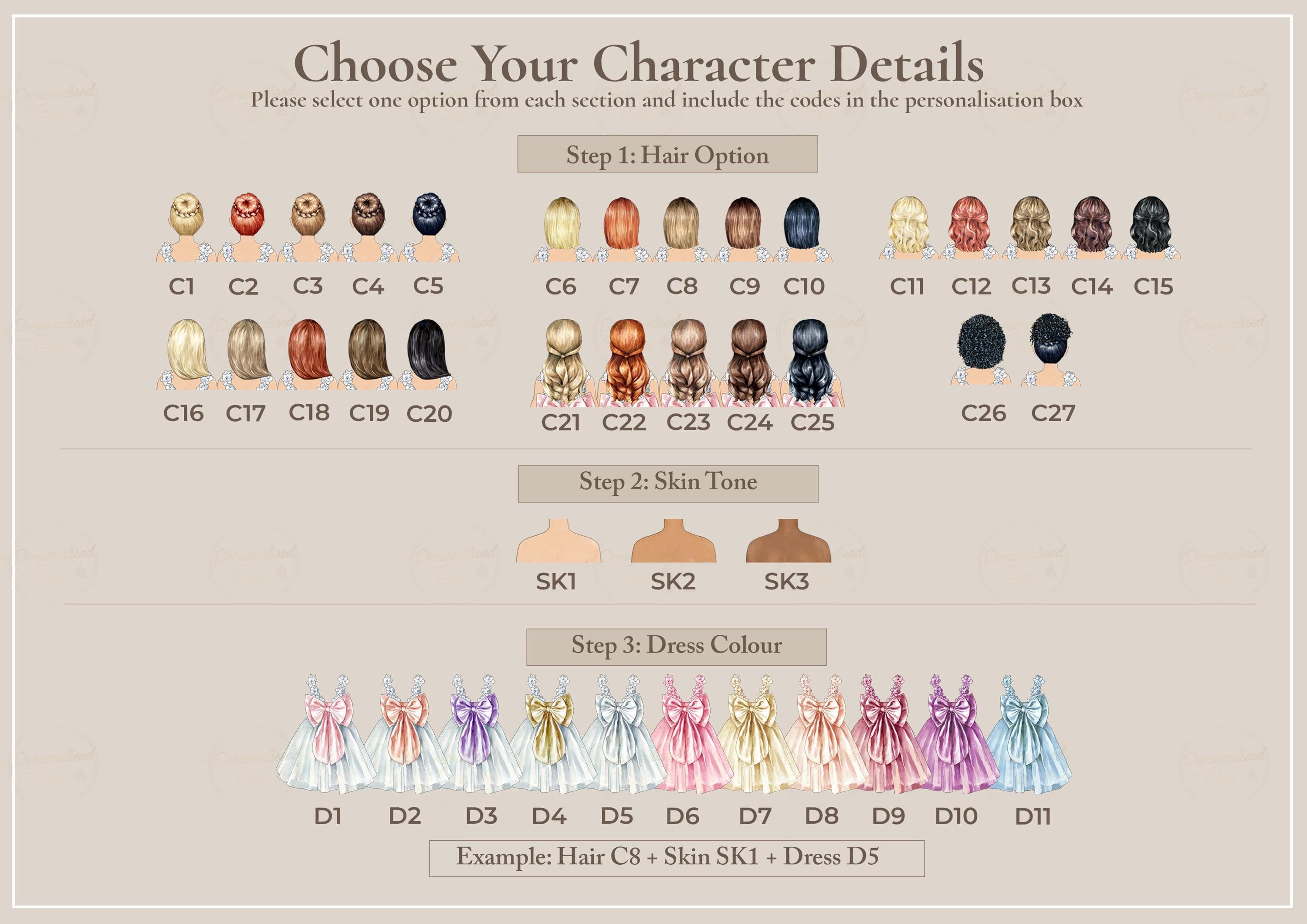 Flower girl wedding bunny toy with character options chart