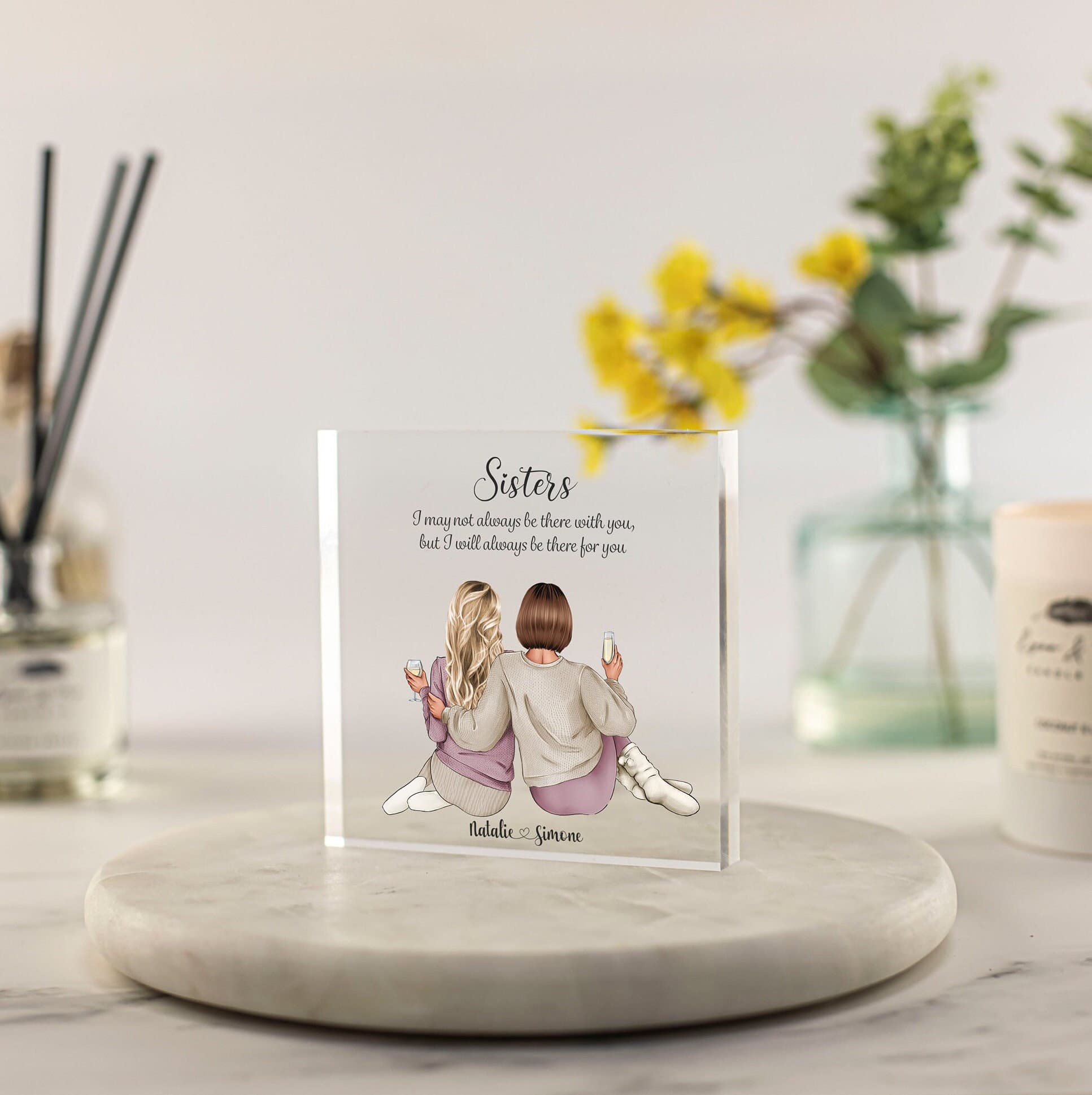 Personalised Sister Print, Christmas Gifts for Sister, Birthday Gift, Gifts for Sisters, 30th 40th 50th Keepsake Sister Gift, Acrylic Block