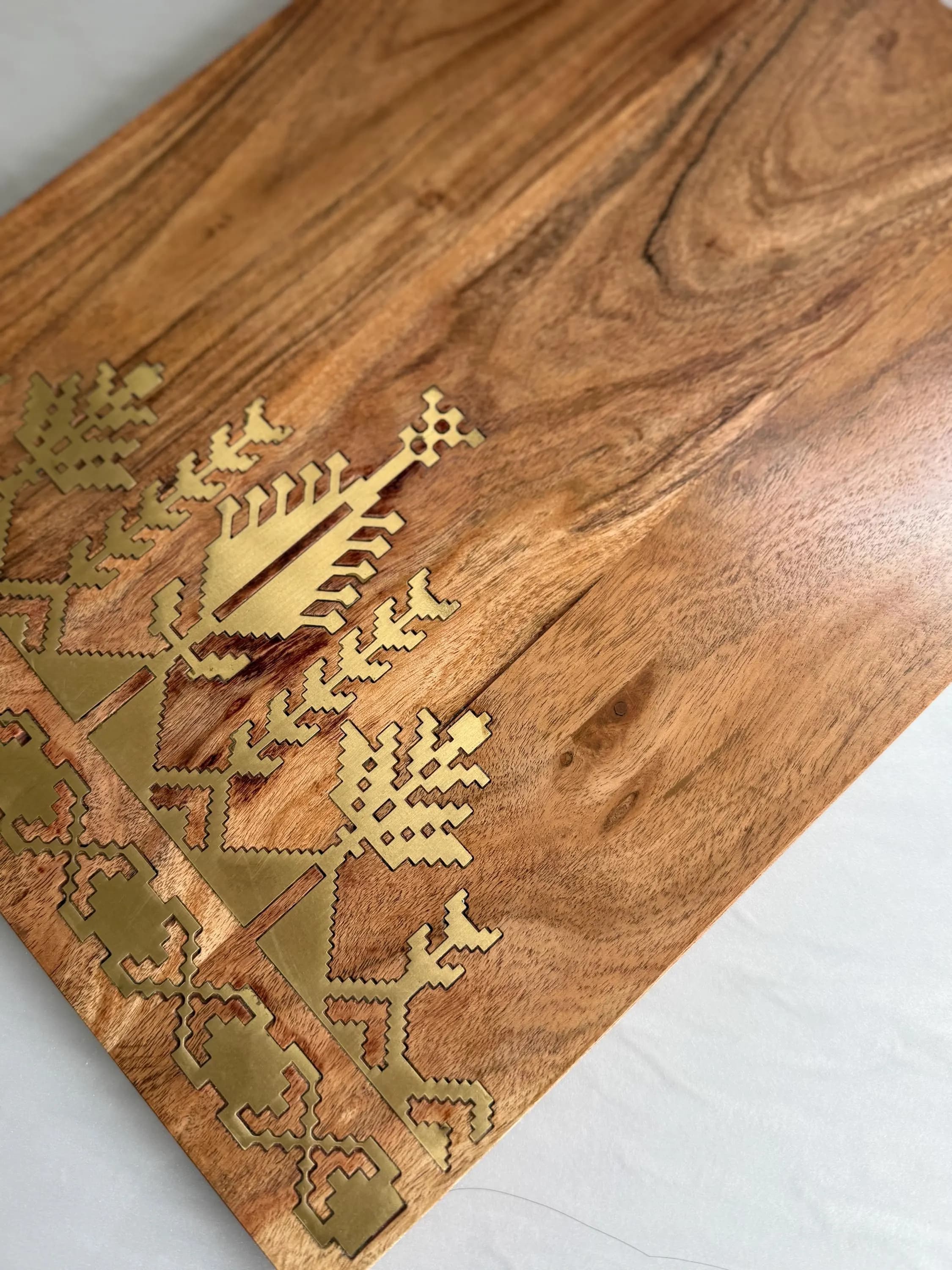 Charcuterie Cheese Tatreez Large Metal Engraved Cutting Board | Ramadan Eid Gift Table Decor - image 4