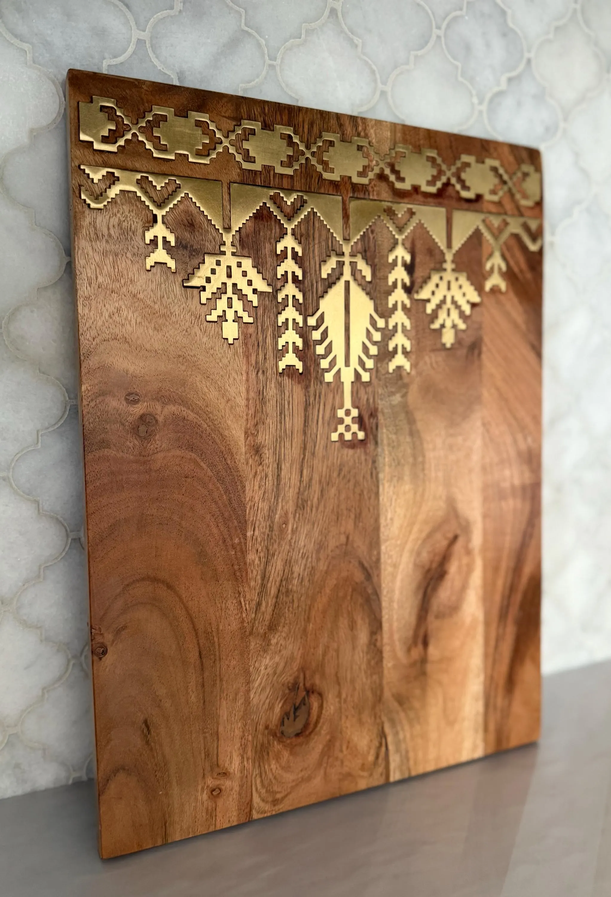 Charcuterie Cheese Tatreez Large Metal Engraved Cutting Board | Ramadan Eid Gift Table Decor - image 5