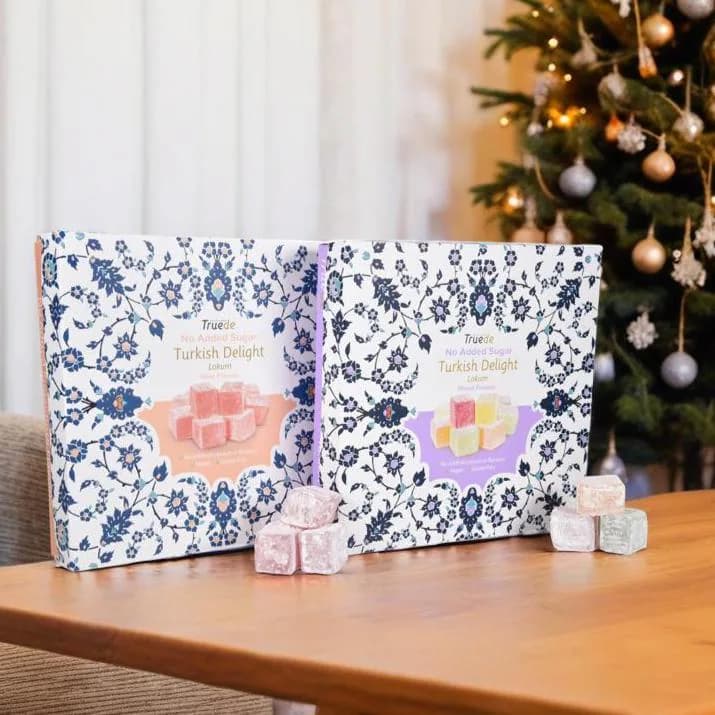 Diabetic Delights Rose Mixed Flavour No added Sugar Turkish Delights 110g Present Grandma Grandad