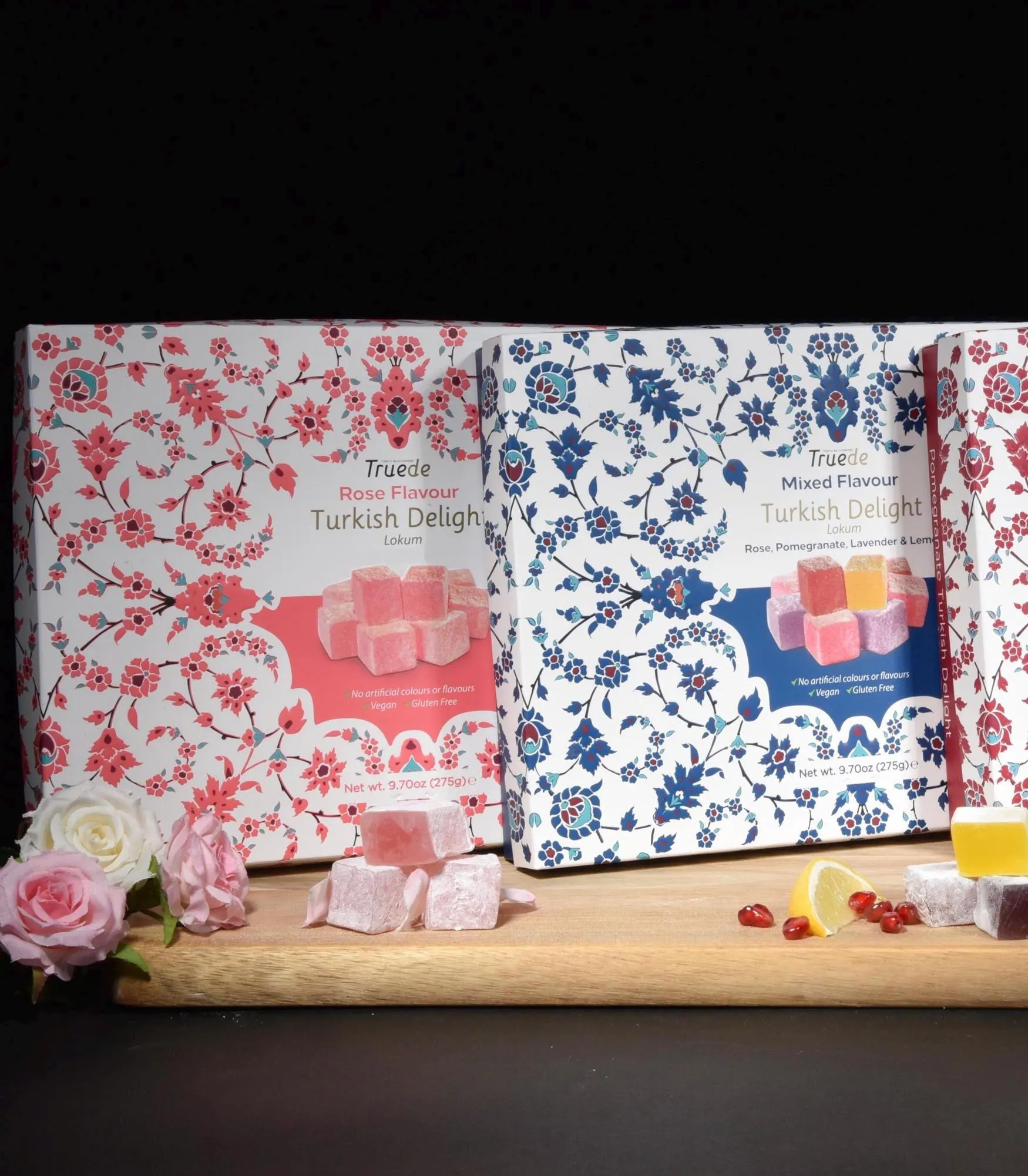 Large 275g Rose | Mixed Flavour Turkish Delight Narnia Present Valentines Large Box Christmas Sharing